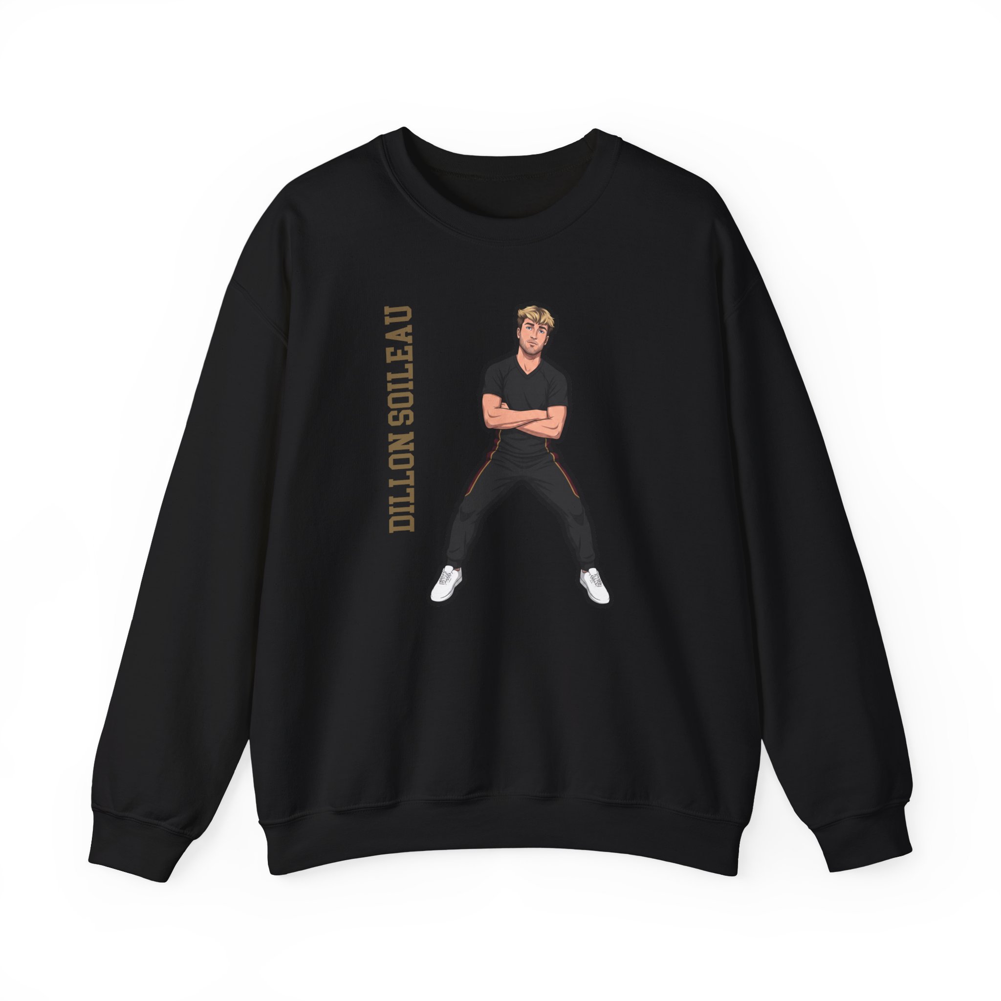 Crewneck Sweatshirt — character_name_vertical in Black