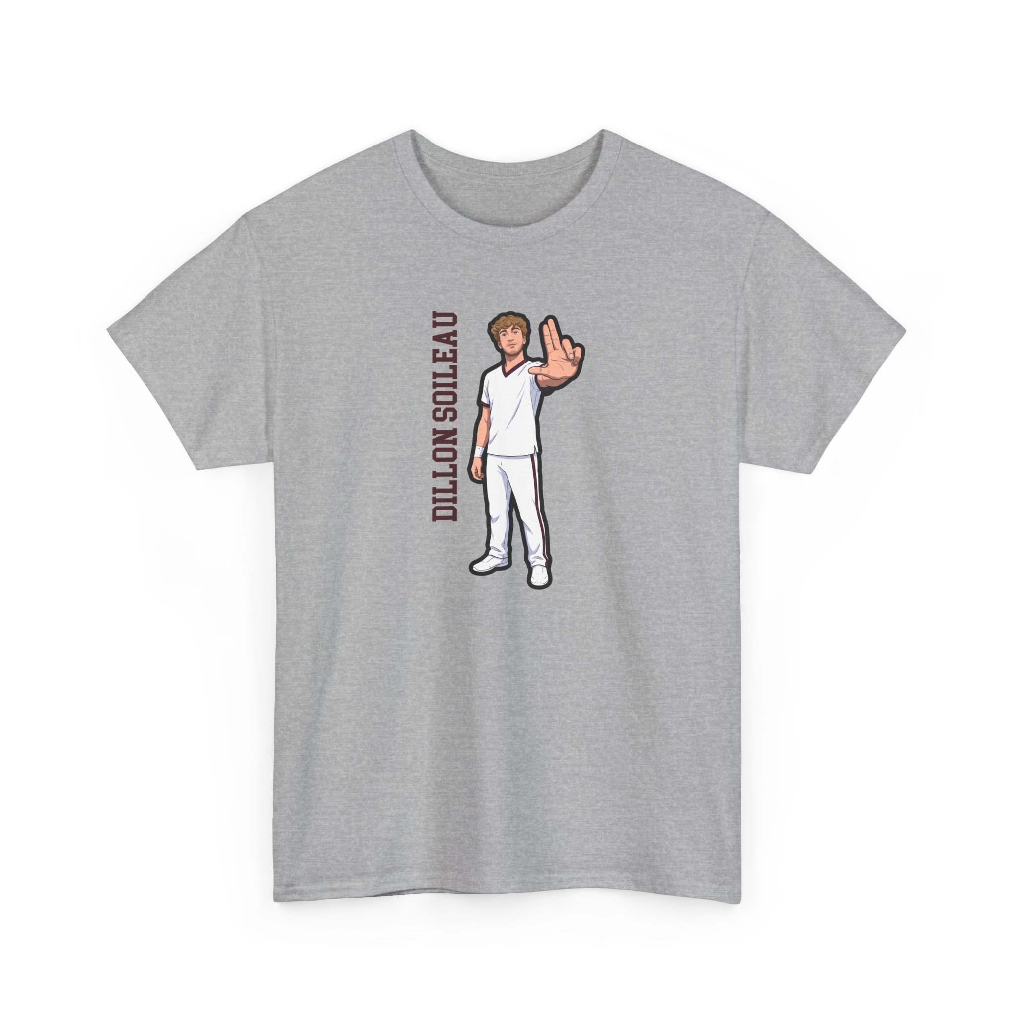 Tee — character_name_vertical in Grey