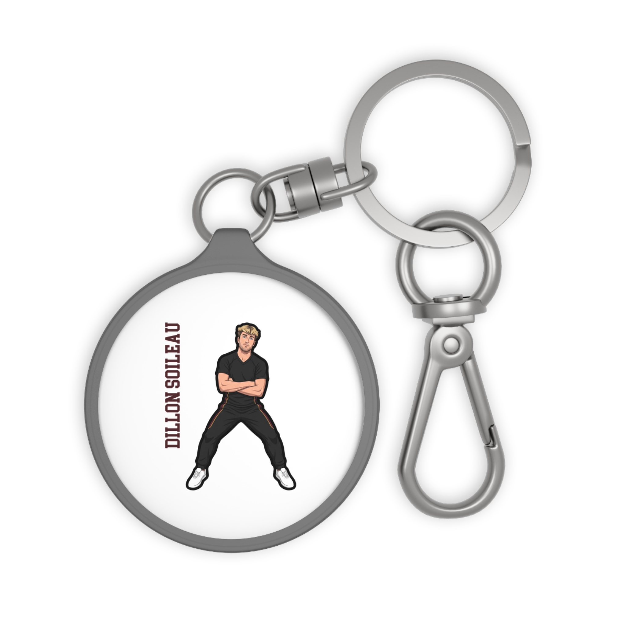 Keychain — character_name_vertical in Grey