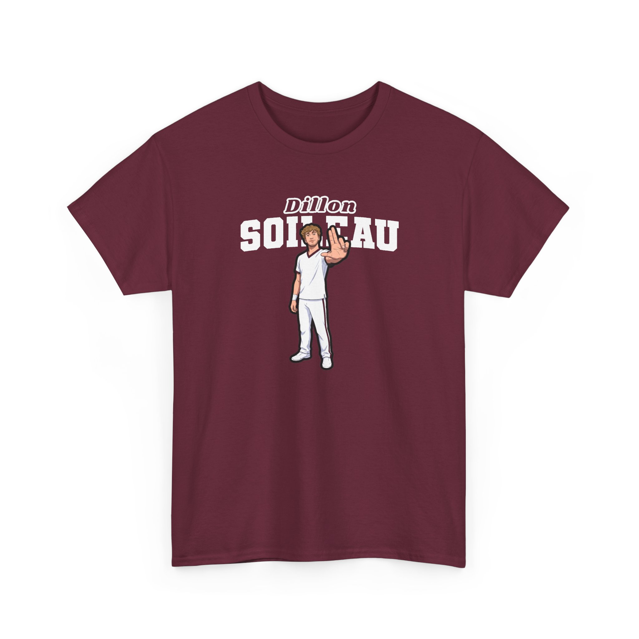 Tee — character_name_arch in Maroon