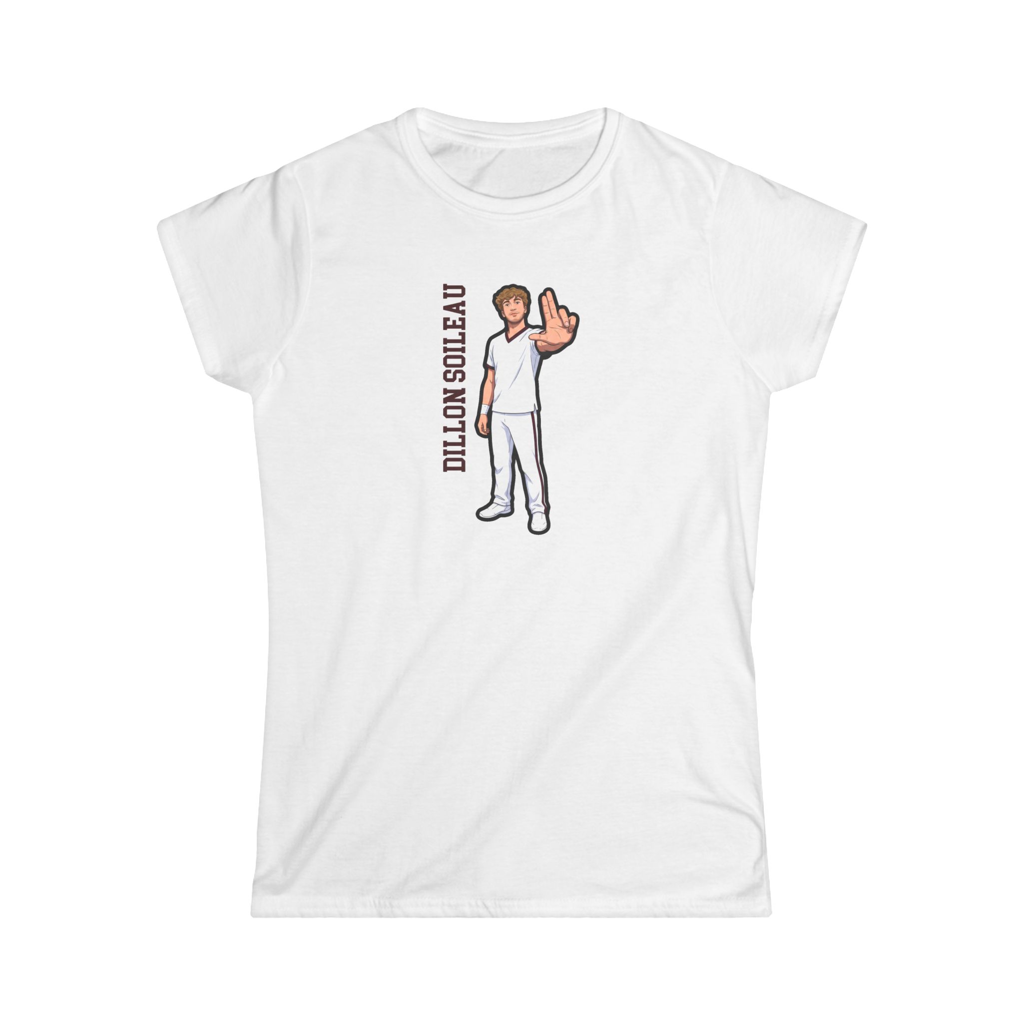 Women's Softstyle Tee — character_name_vertical in White