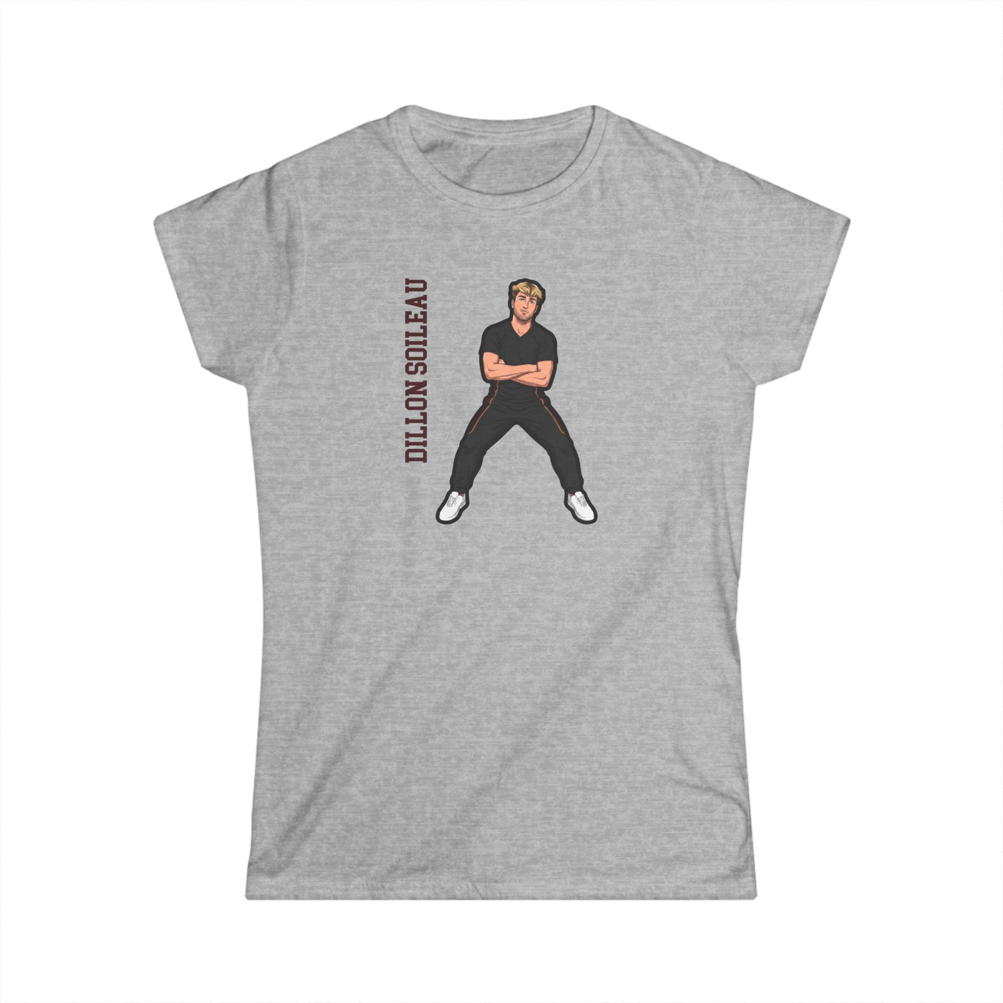 Women's Softstyle Tee — character_name_vertical in Grey
