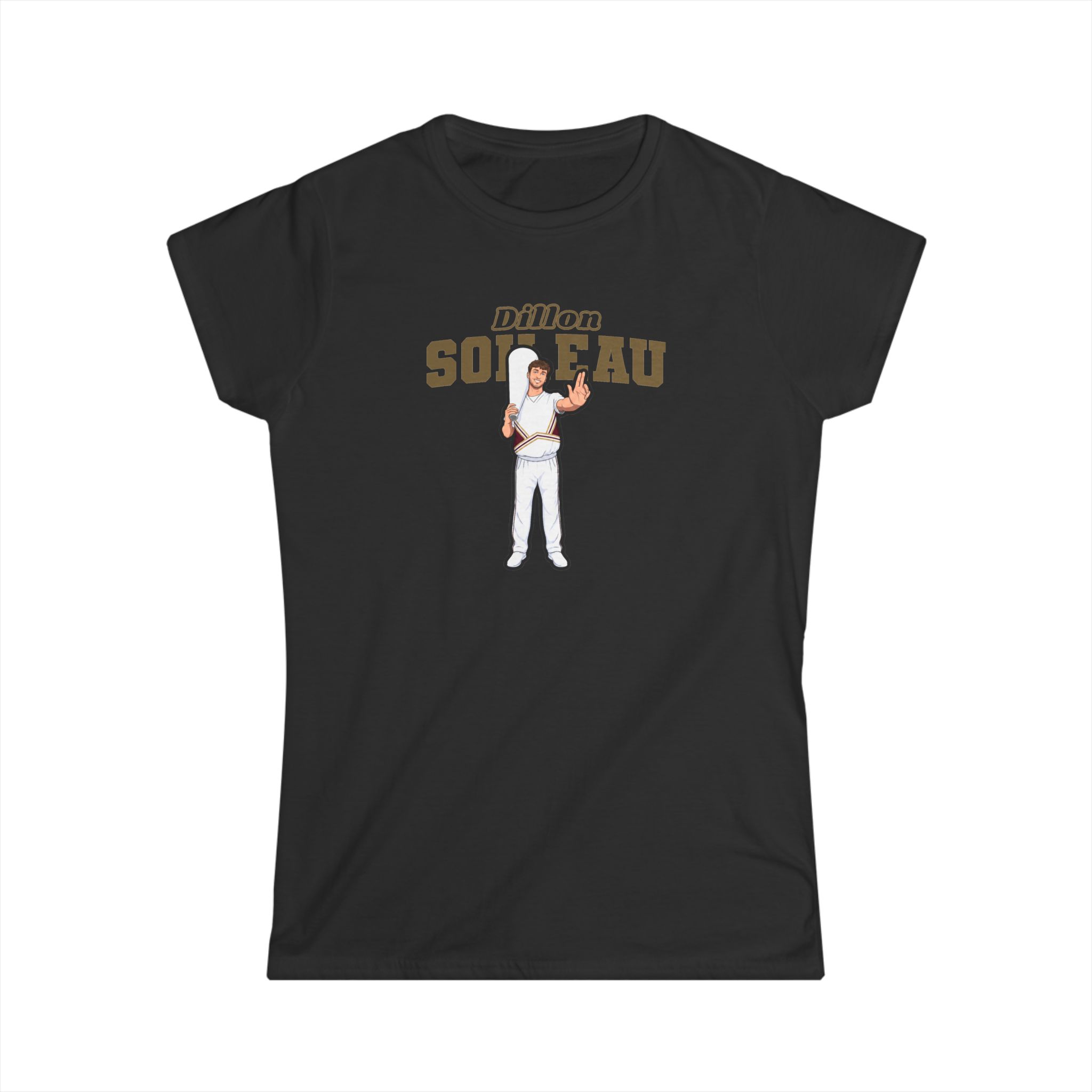 Women's Softstyle Tee — character_name_arch in Black
