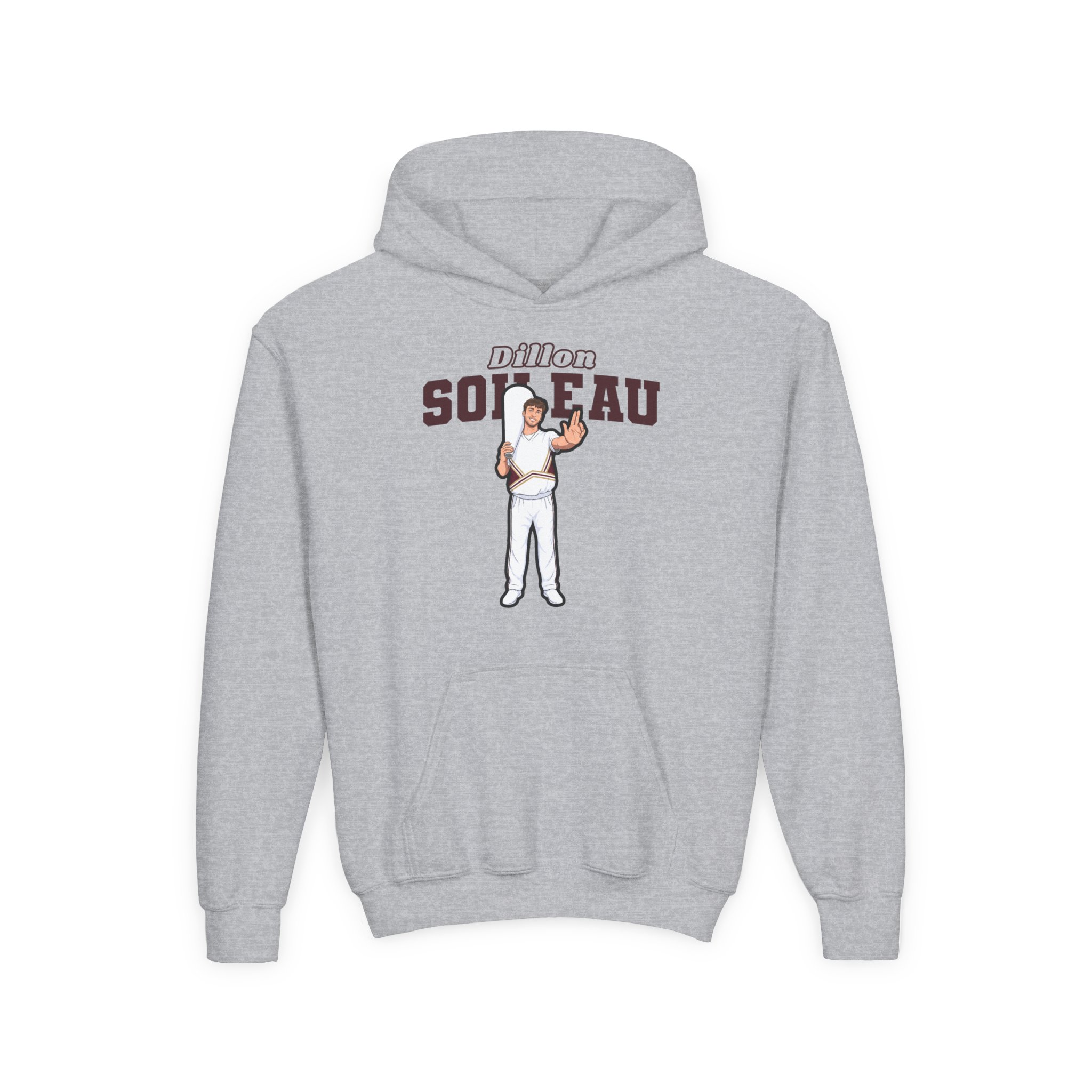 Youth Hoodie — character_name_arch in Grey