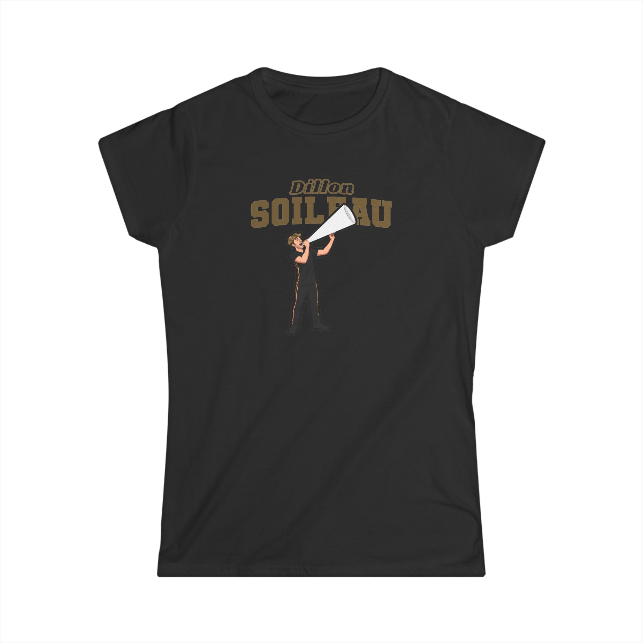 Women's Softstyle Tee — character_name_arch in Black