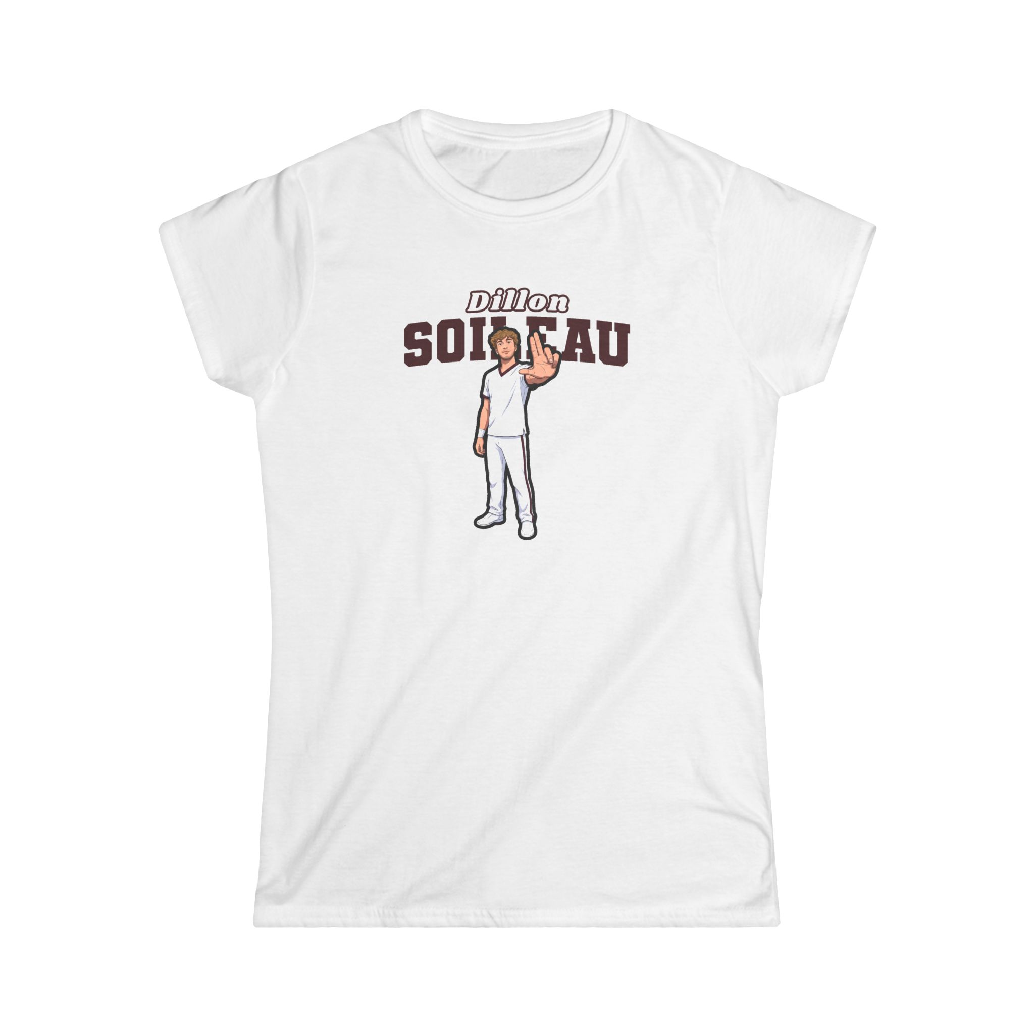 Women's Softstyle Tee — character_name_arch in White