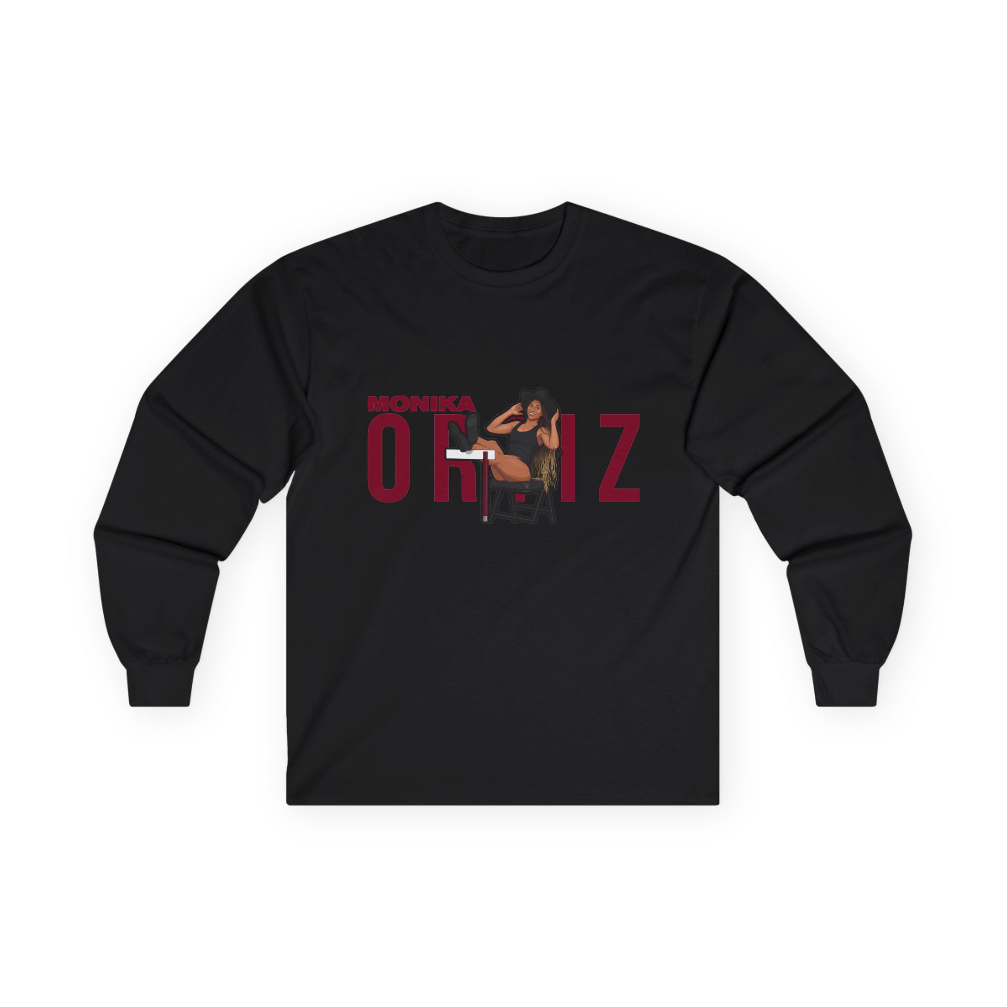 Long Sleeve Tee — character_player_name in Black