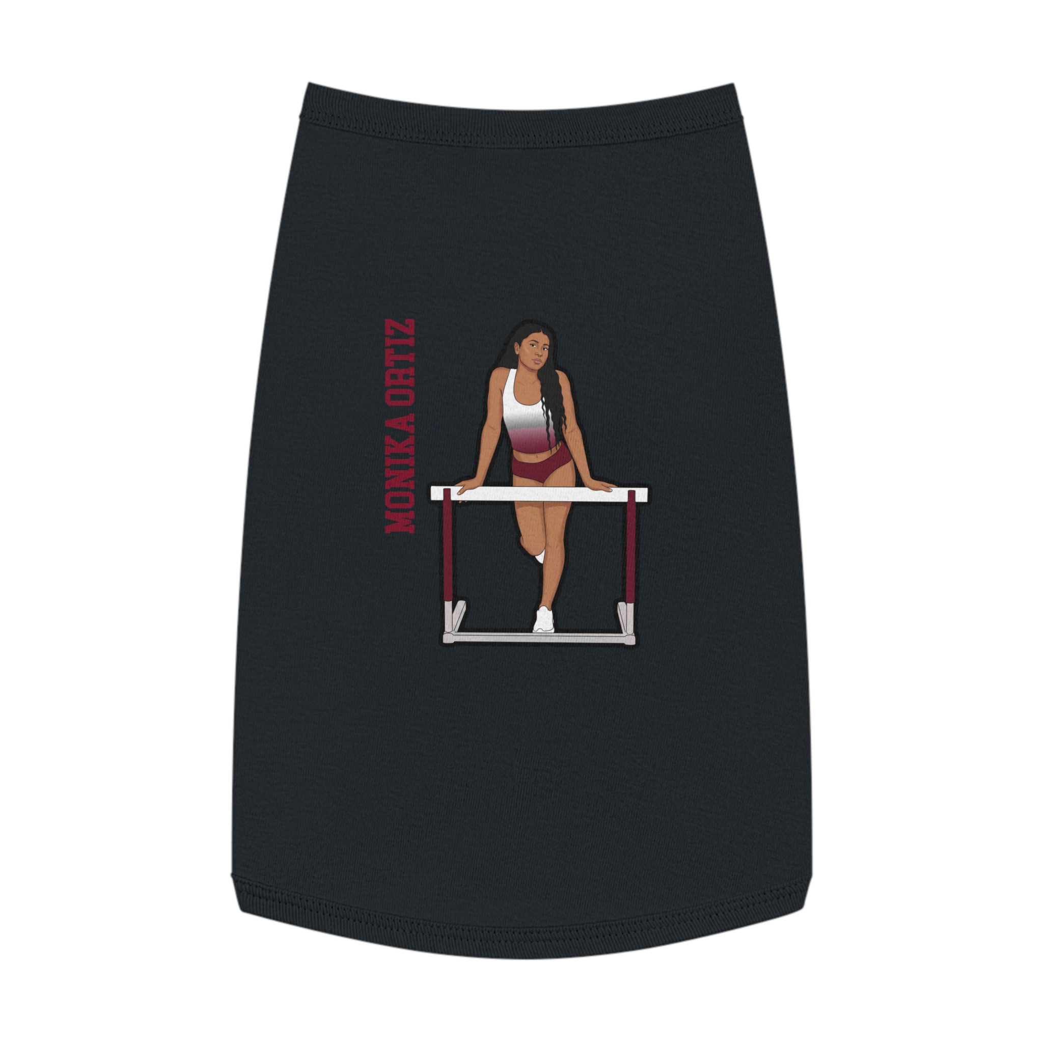 Pet Tank Top — character_name_vertical in Black