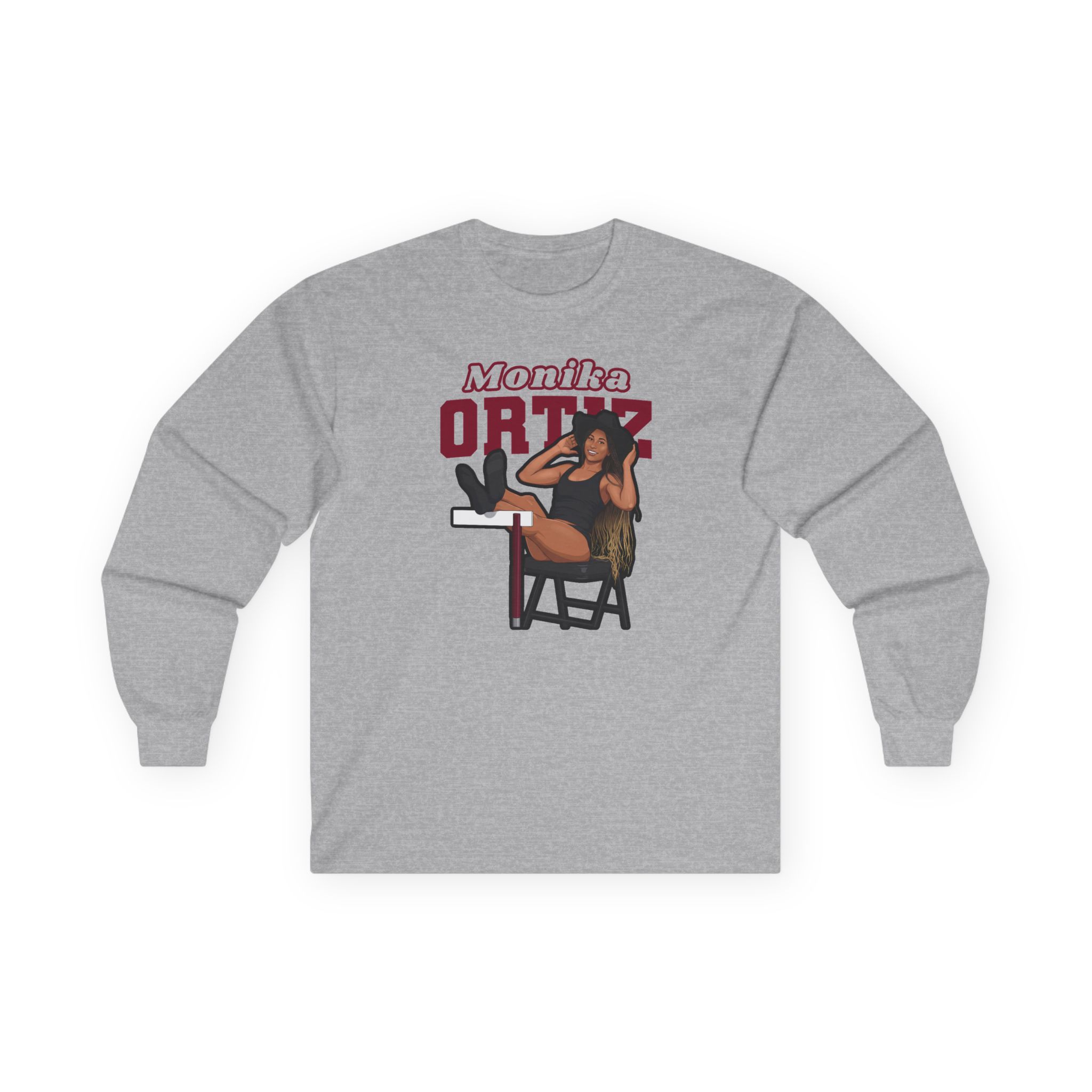 Long Sleeve Tee — character_name_arch in Grey