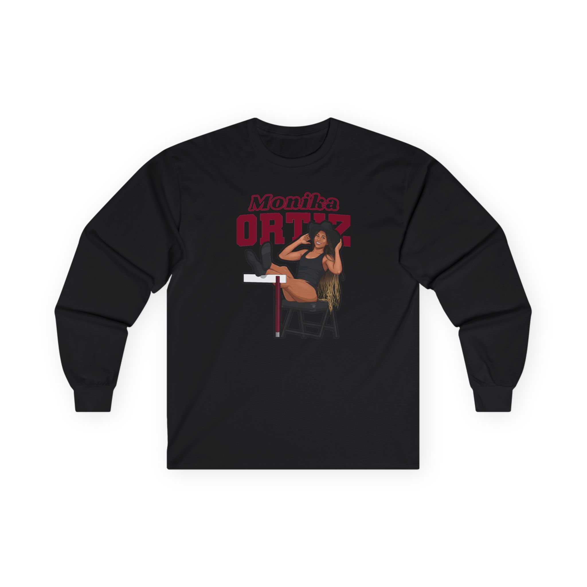 Long Sleeve Tee — character_name_arch in Black
