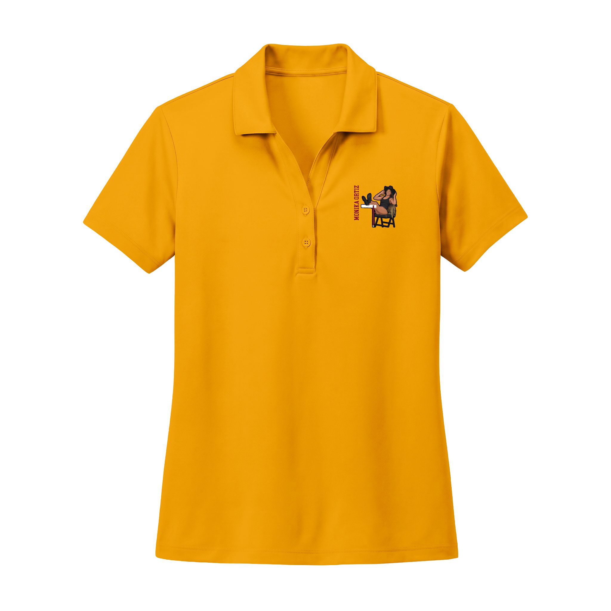 Women's Polo — character_name_vertical in Gold