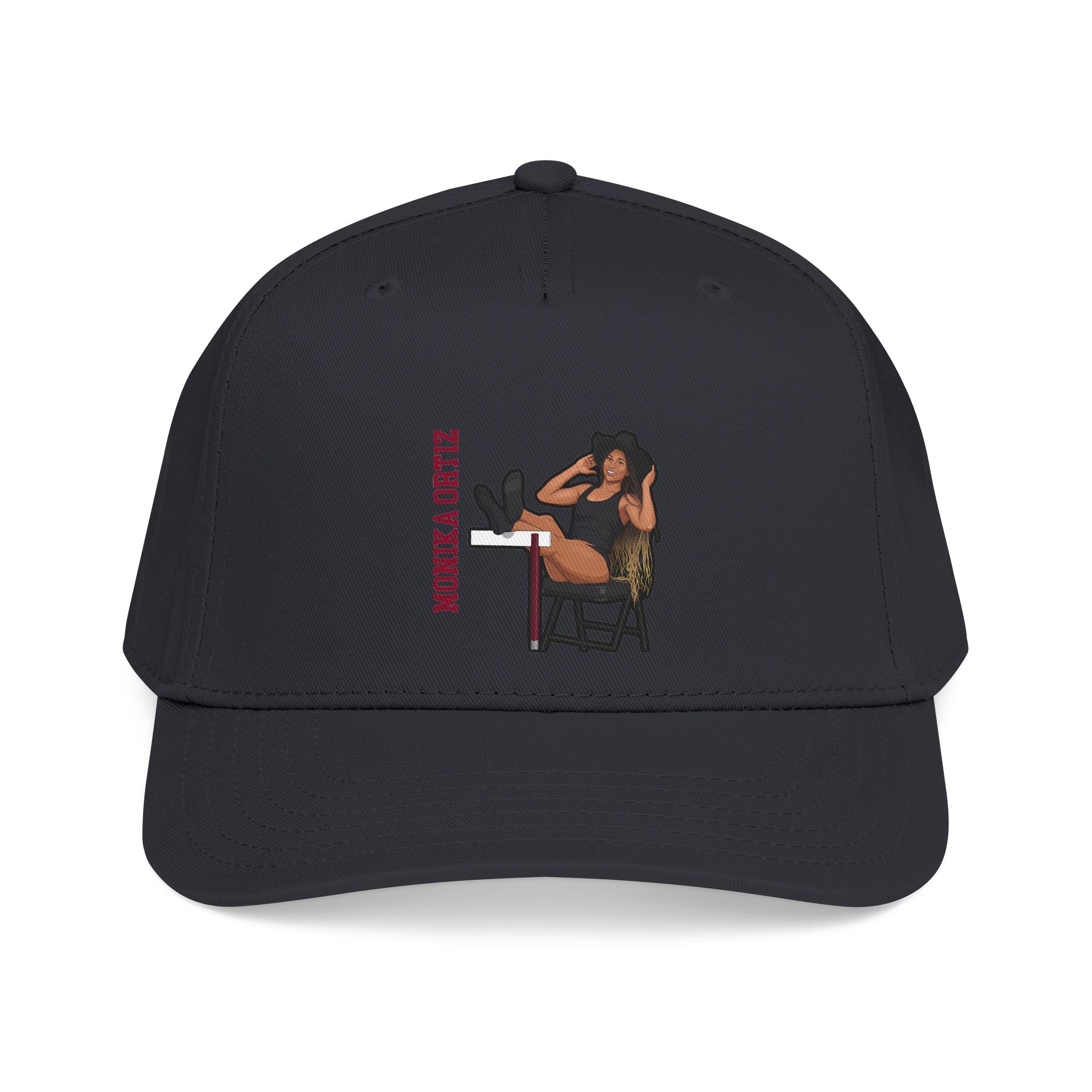 Baseball Cap — character_name_vertical in Black