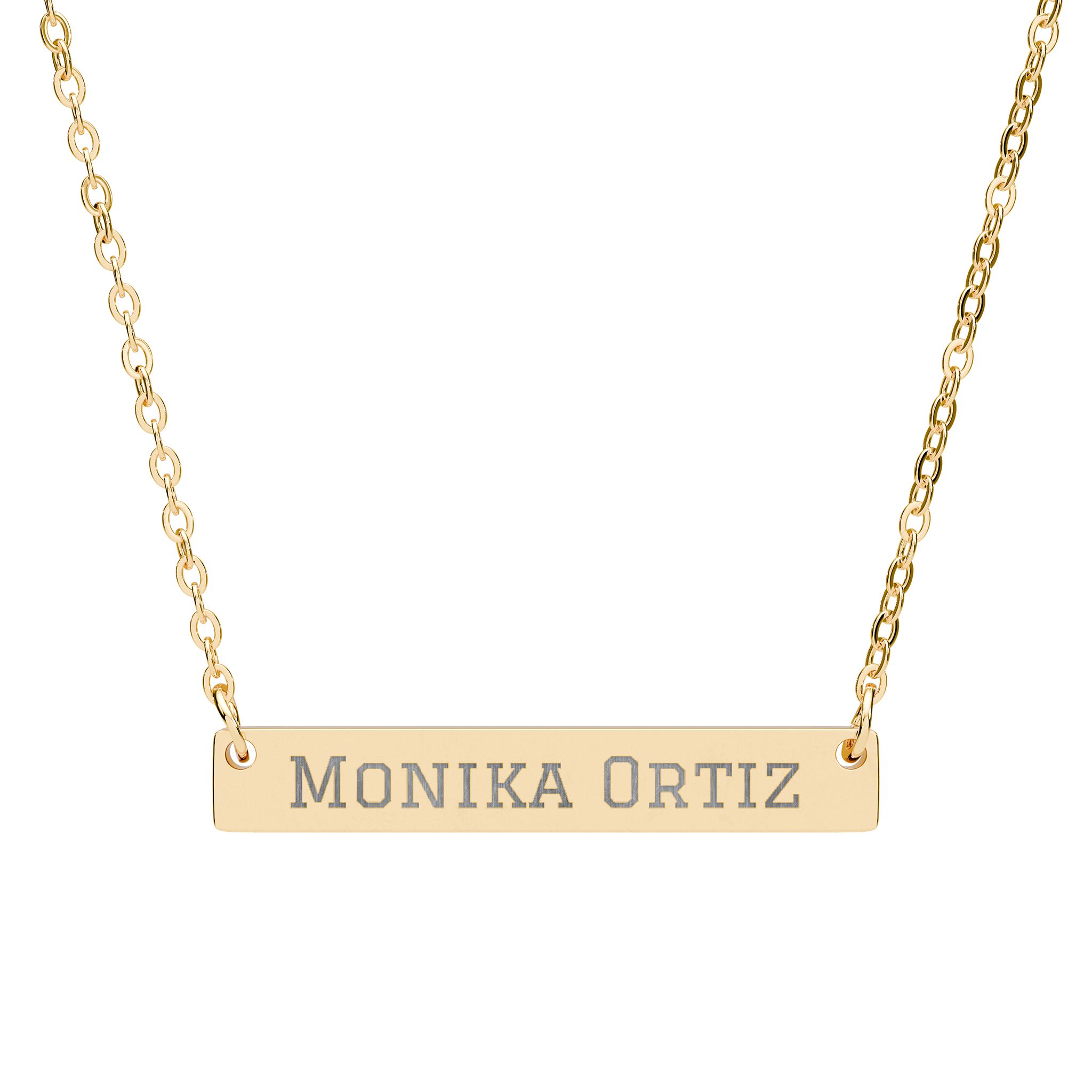 Engraved Bar Necklace — Classic in Gold
