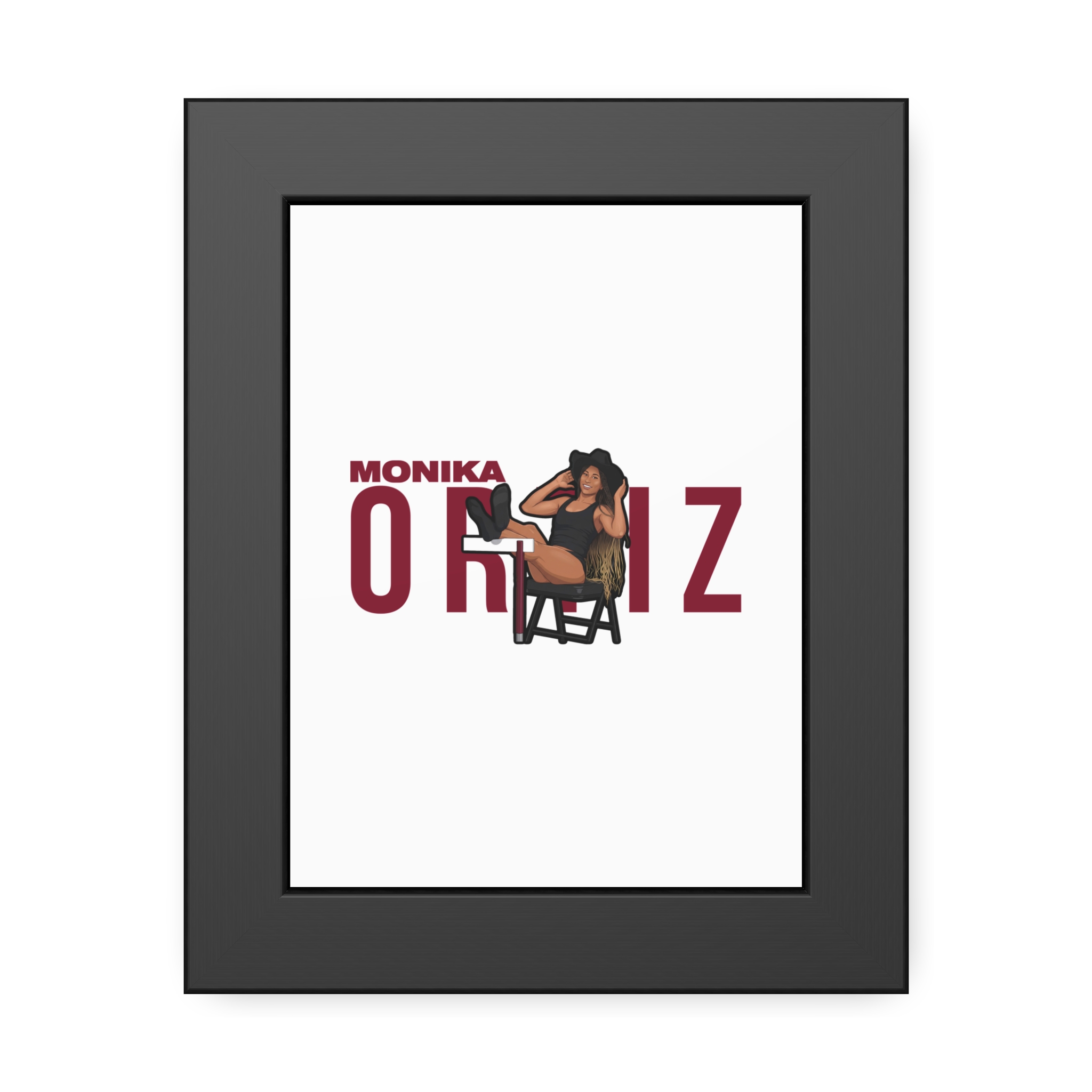 Framed Poster — character_player_name in Black