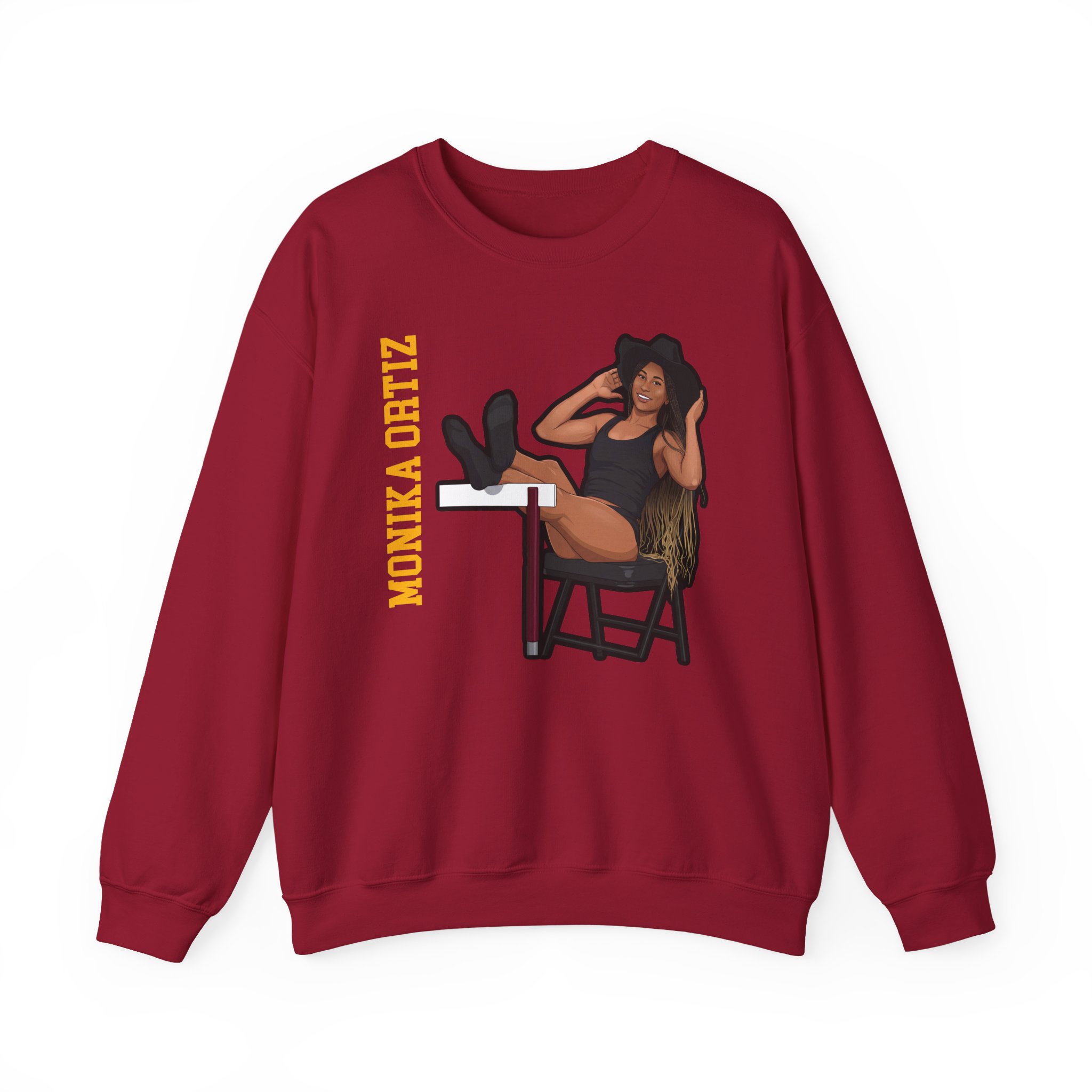 Crewneck Sweatshirt — character_name_vertical in Cardinal
