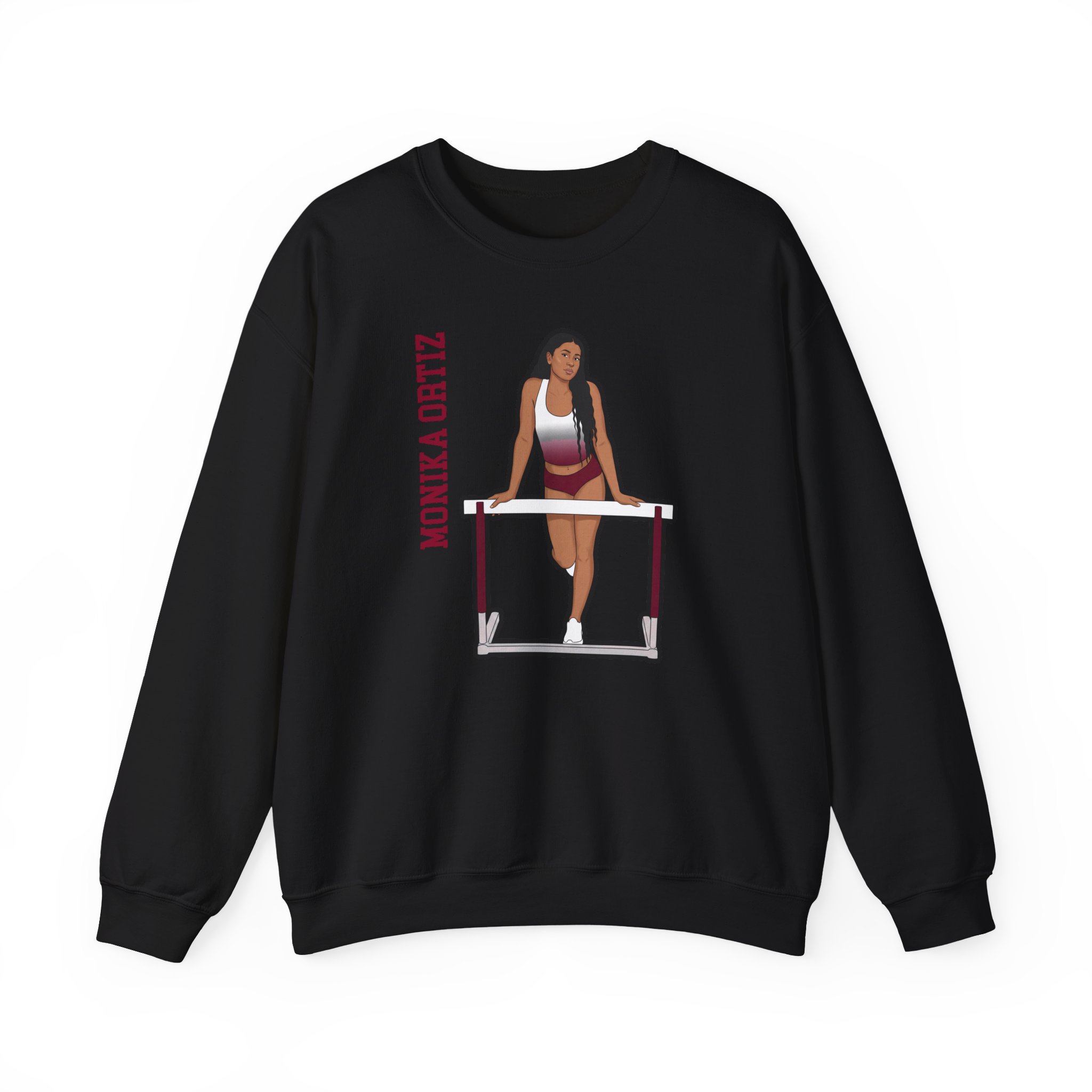 Crewneck Sweatshirt — character_name_vertical in Black