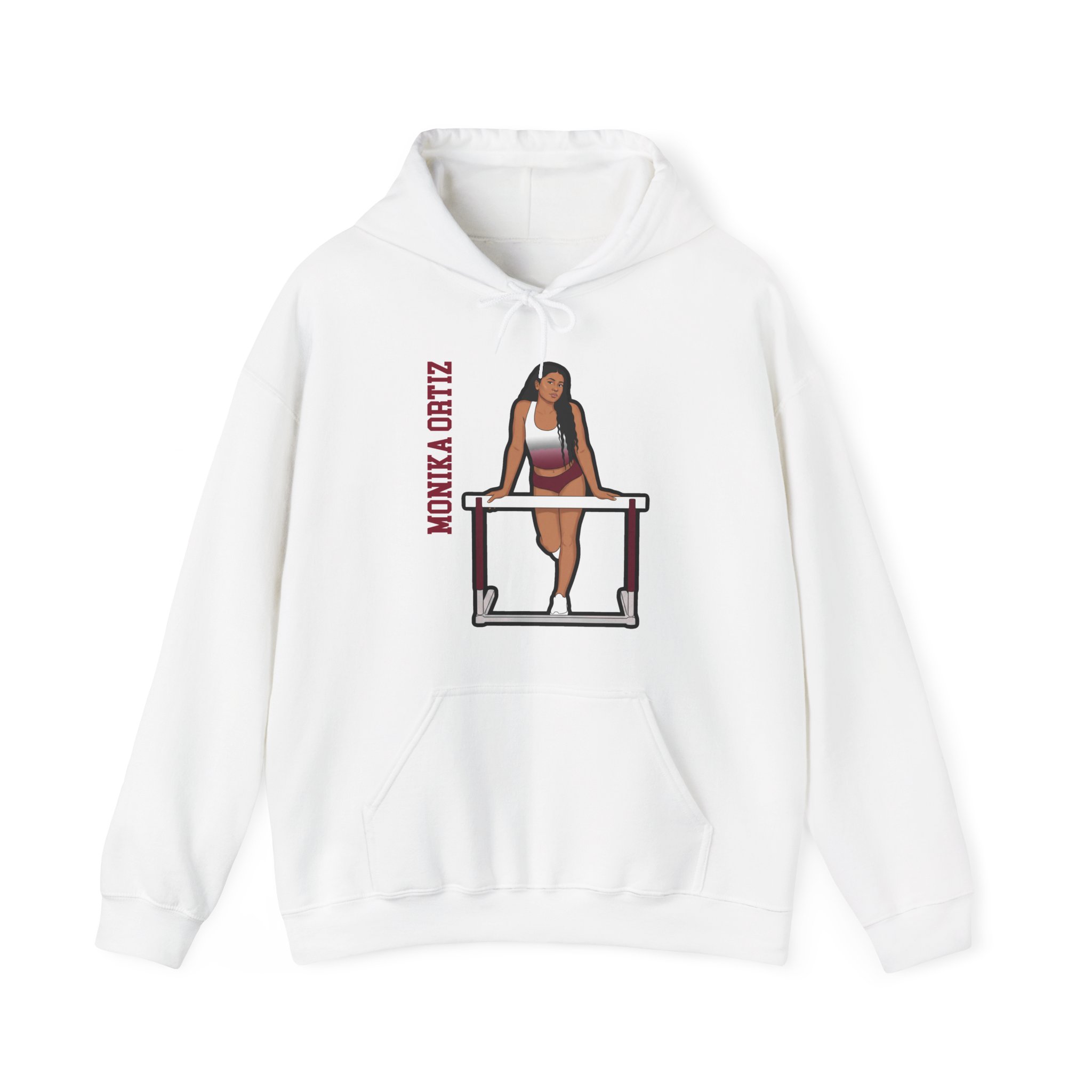 Hoodie — character_name_vertical in White