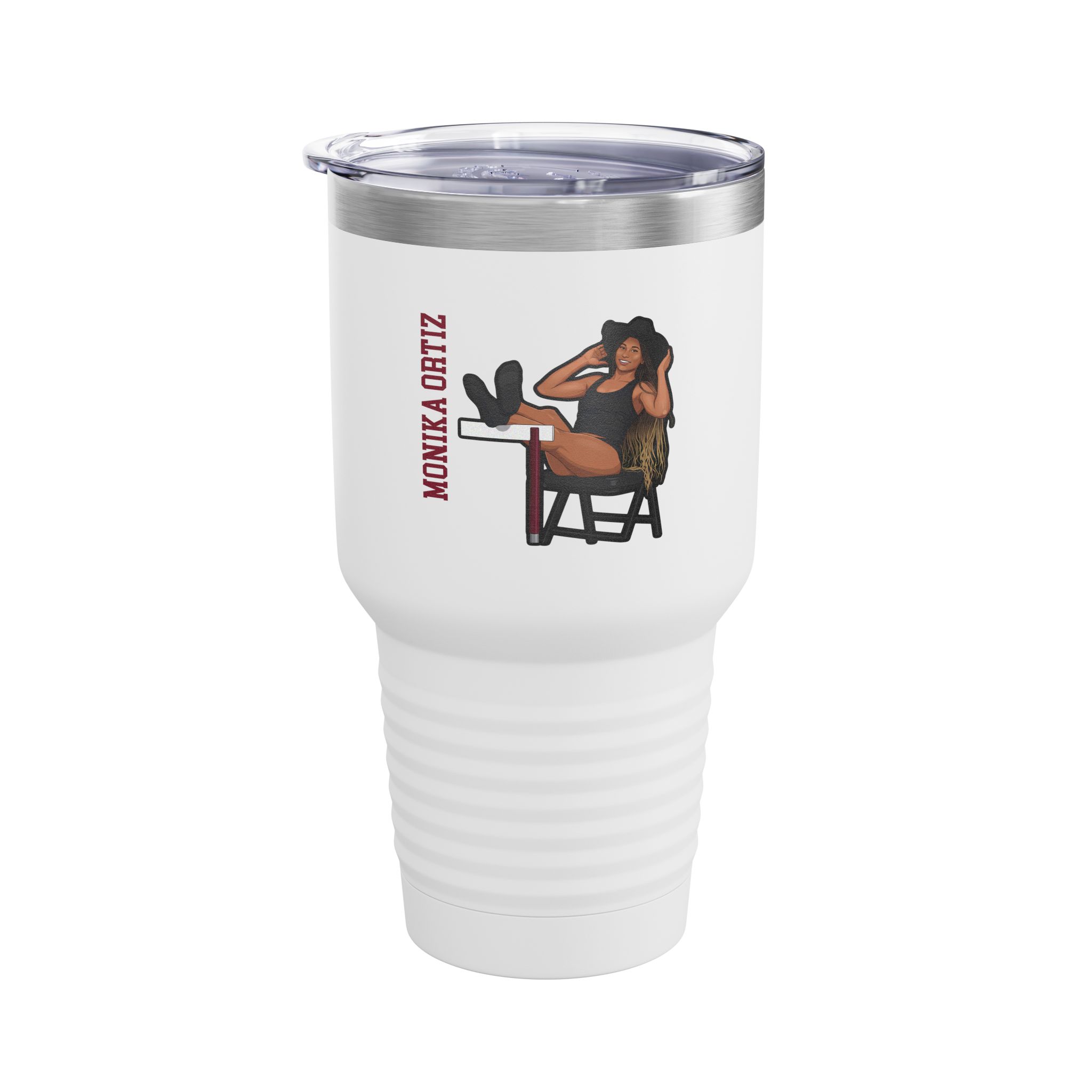 30oz Tumbler — character_name_vertical in White
