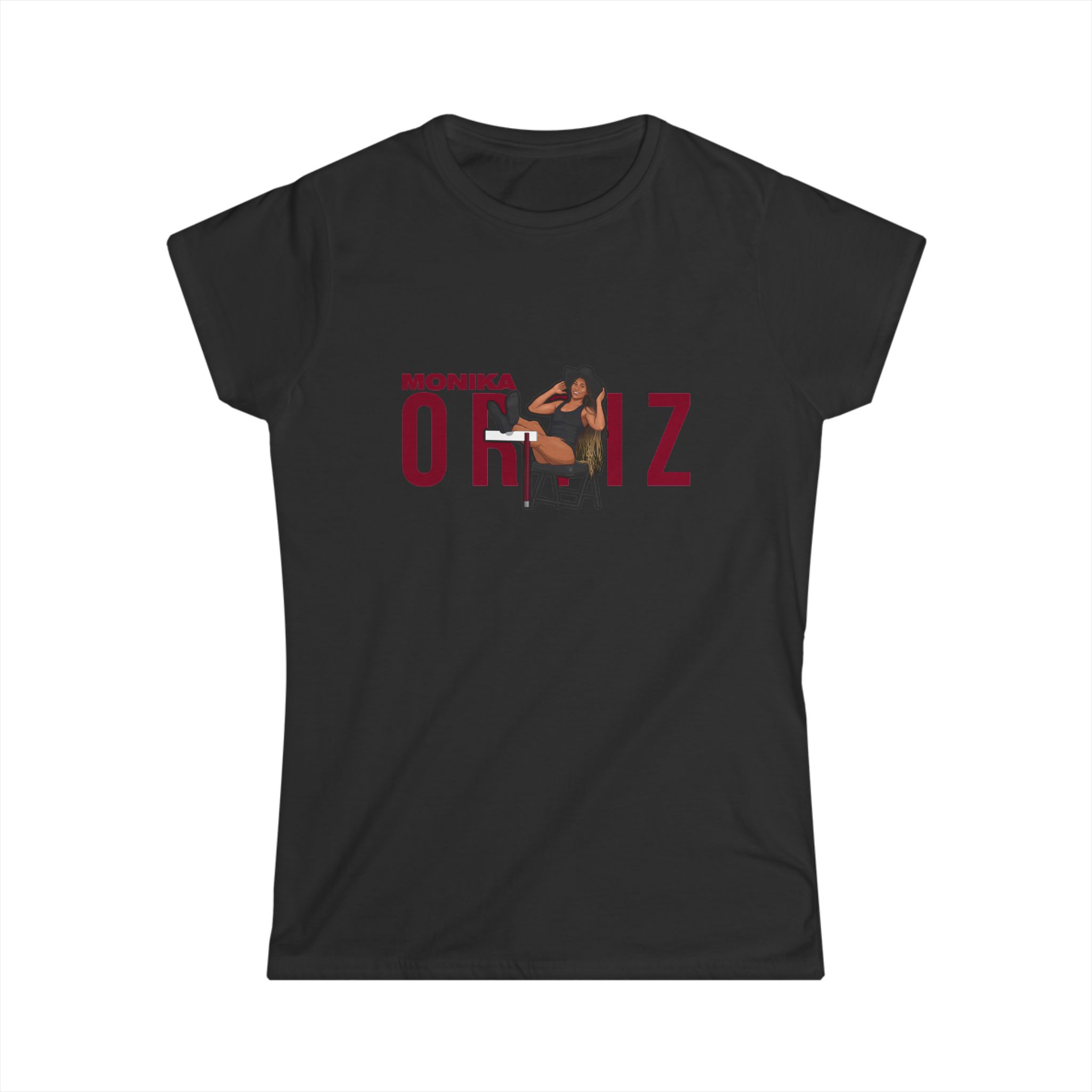Women's Softstyle Tee — character_player_name in Black