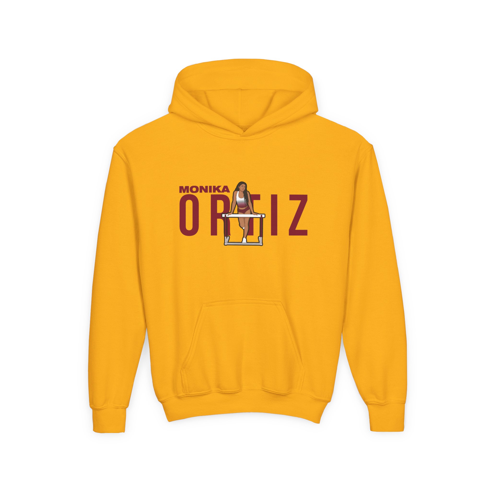 Youth Hoodie — character_player_name in Gold