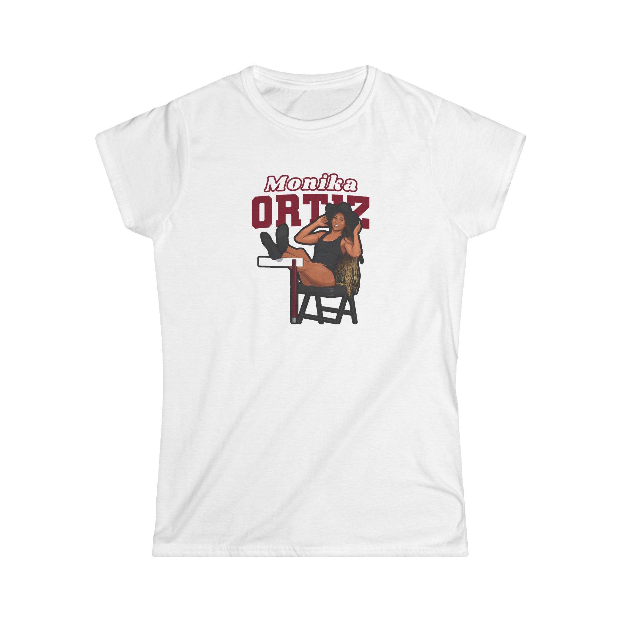 Women's Softstyle Tee — character_name_arch in White