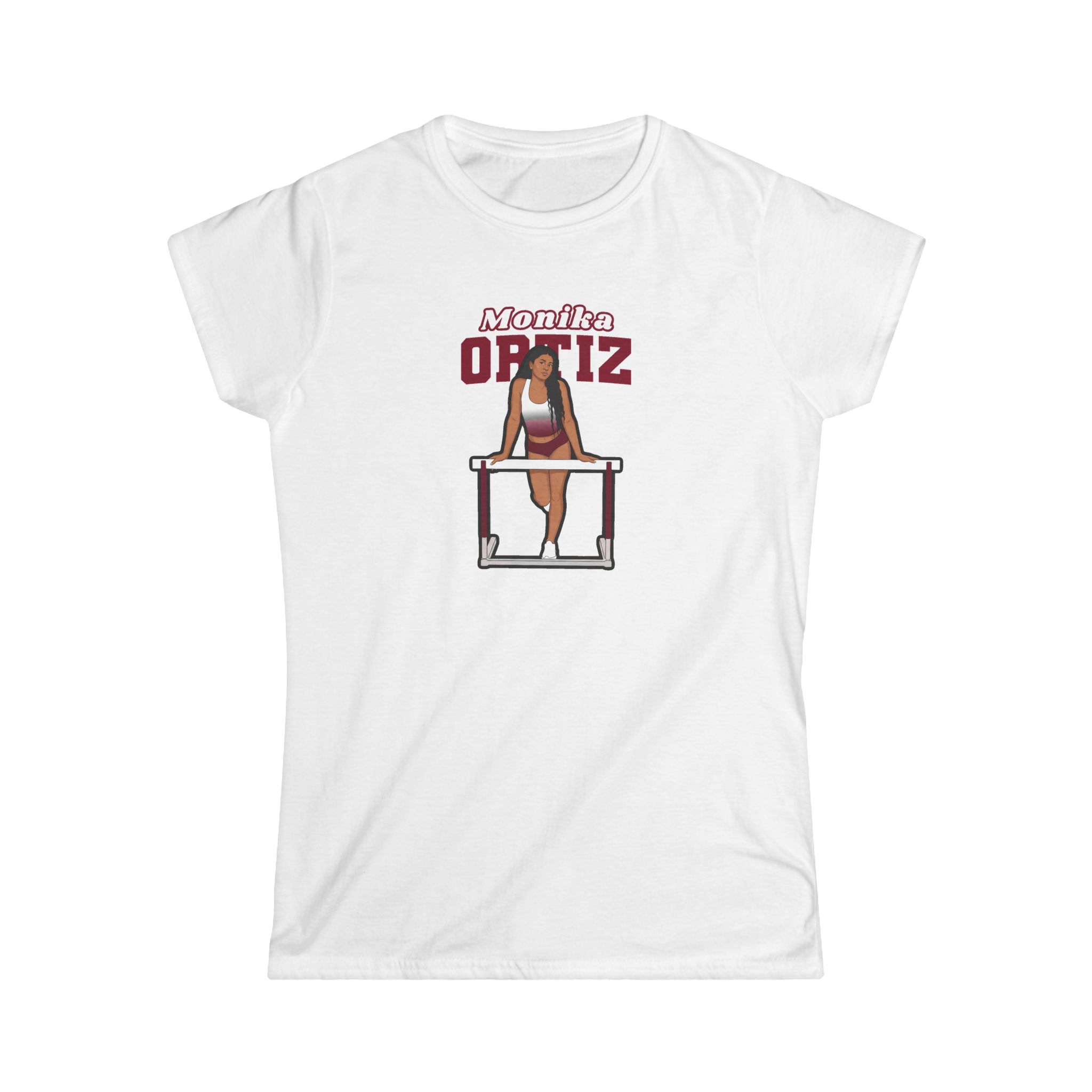 Women's Softstyle Tee — character_name_arch in White