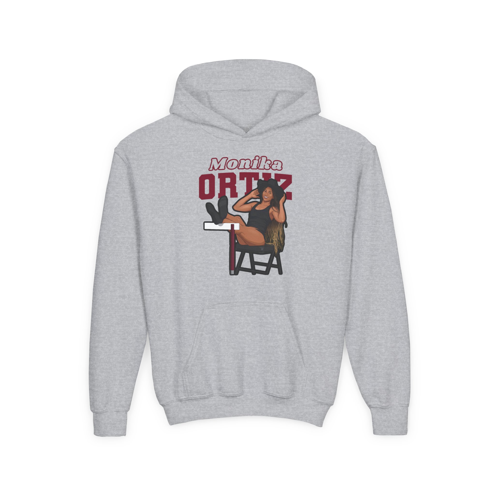 Youth Hoodie — character_name_arch in Grey
