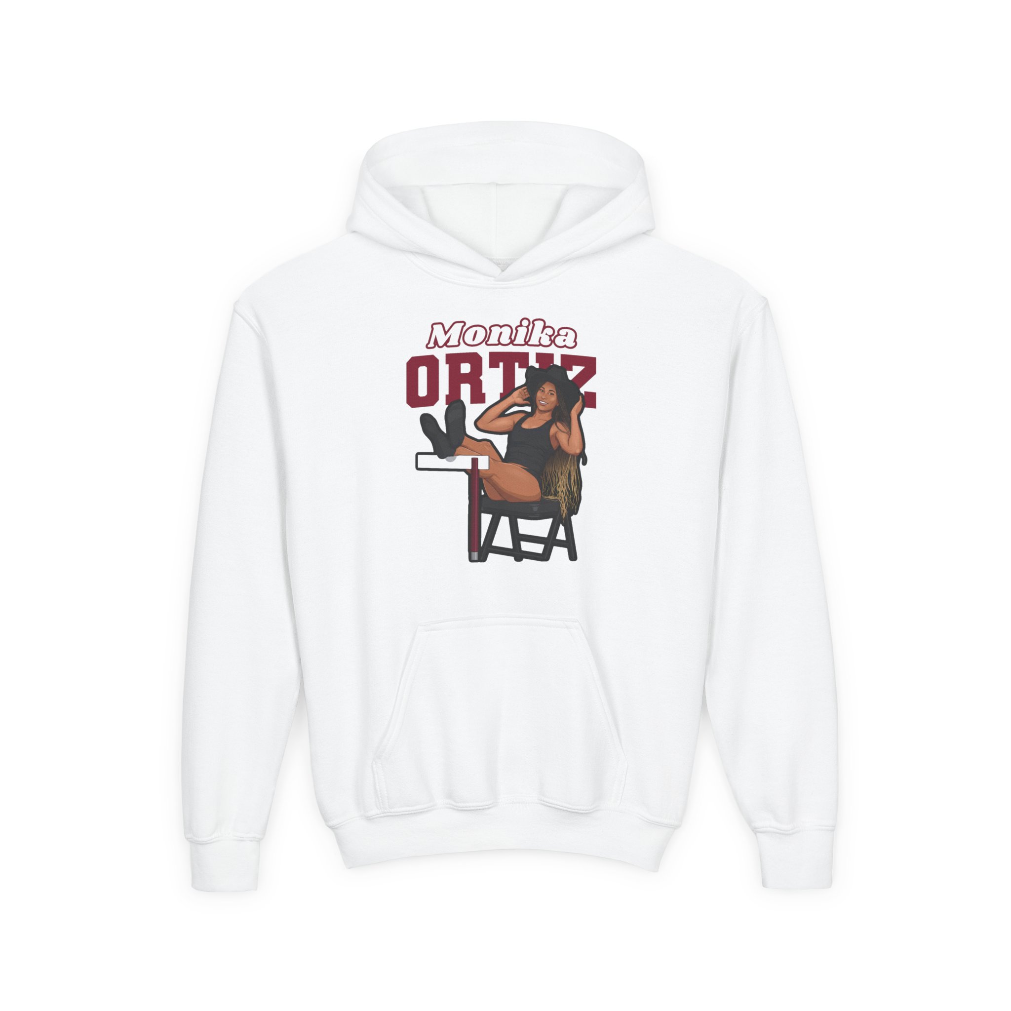 Youth Hoodie — character_name_arch in White