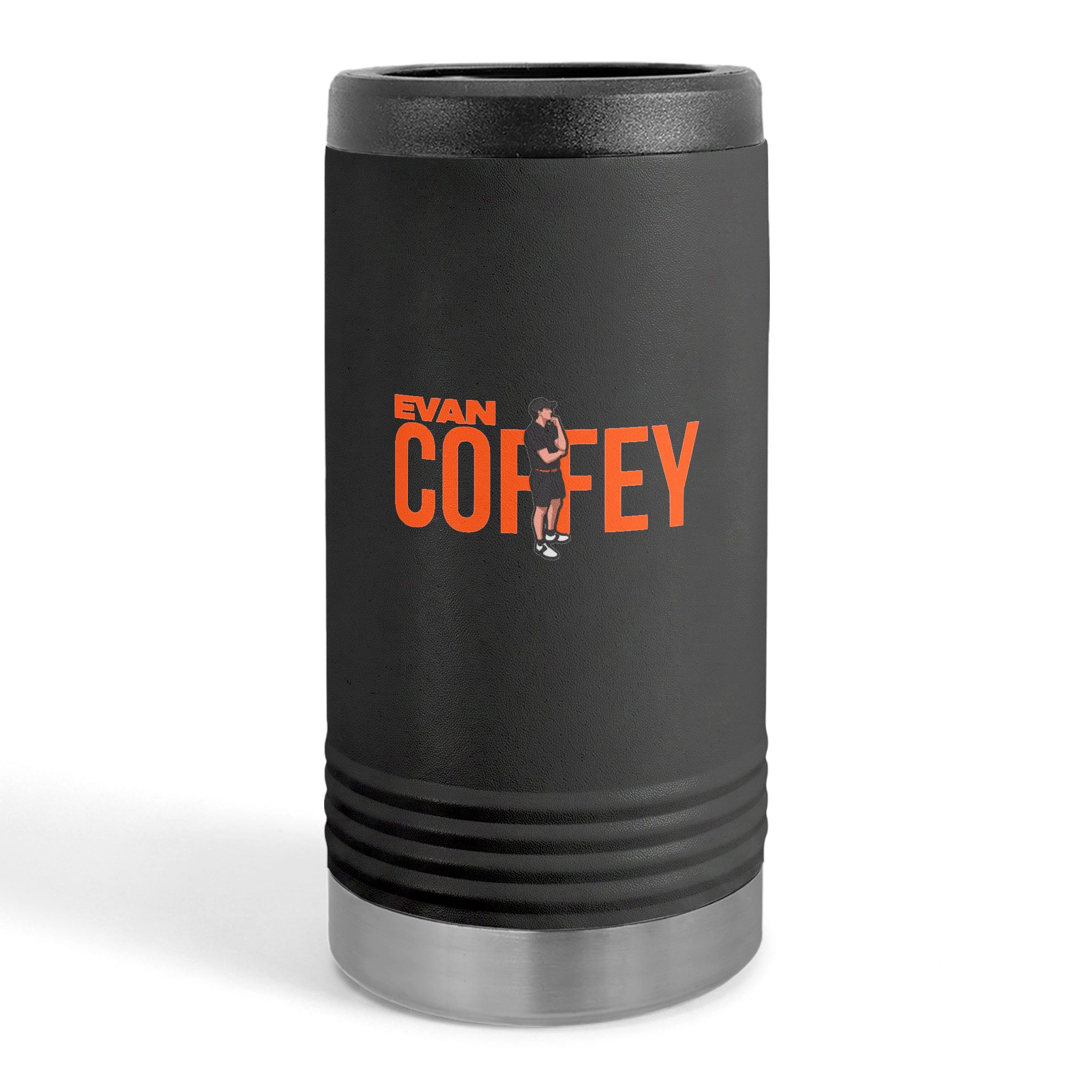 Slim Stainless Can Cooler — character_player_name in Black