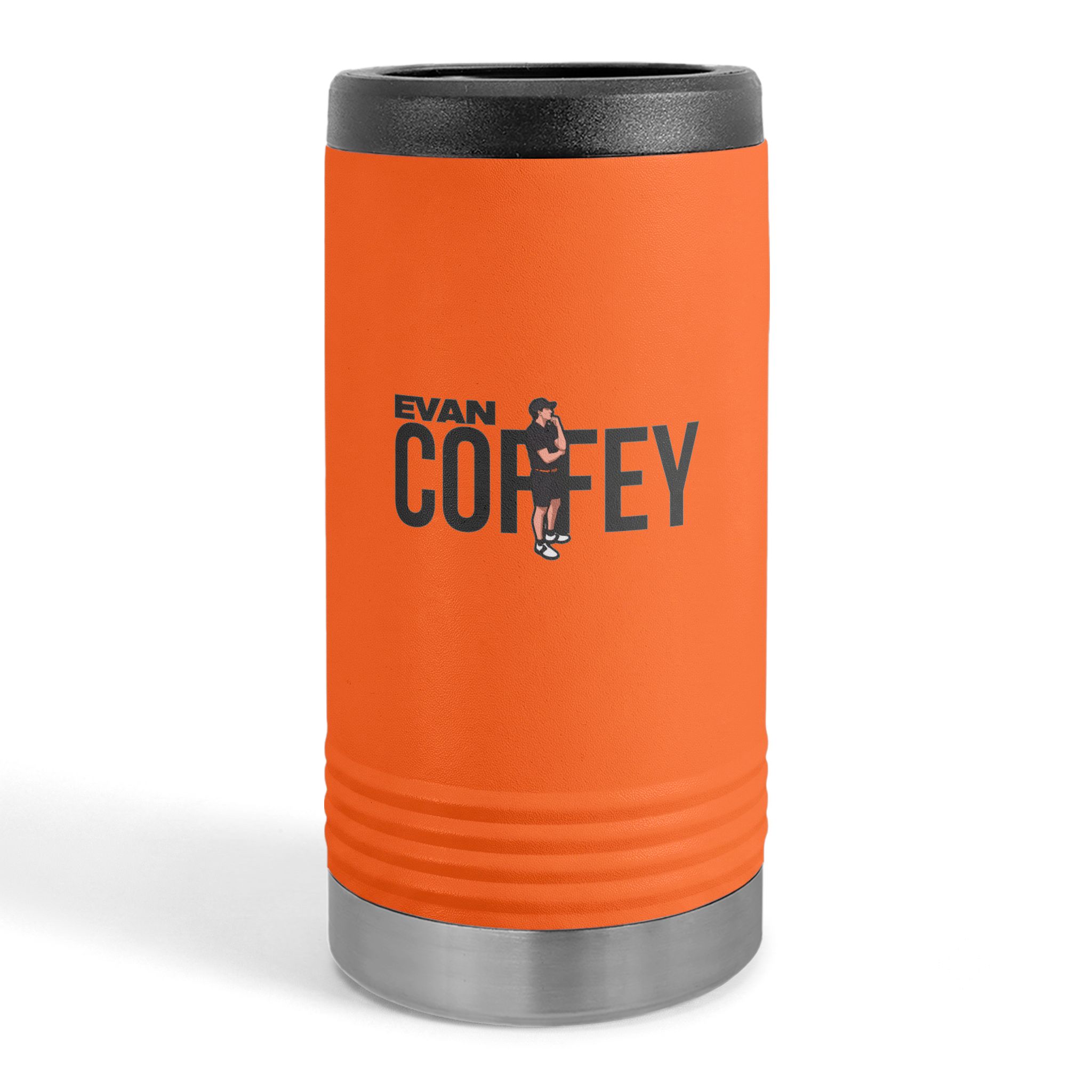 Slim Stainless Can Cooler — character_player_name in Orange