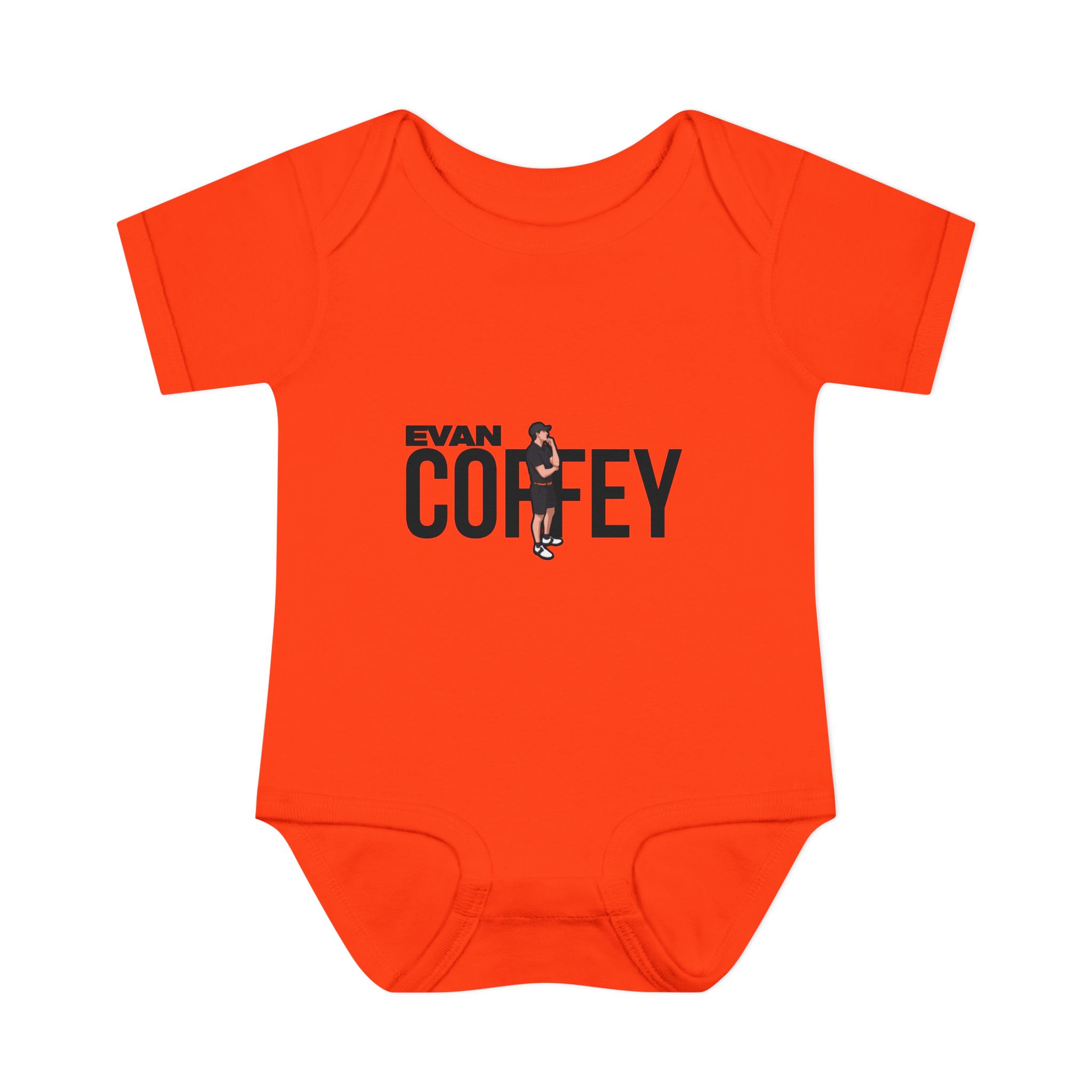Baby Onesie — character_player_name in Orange