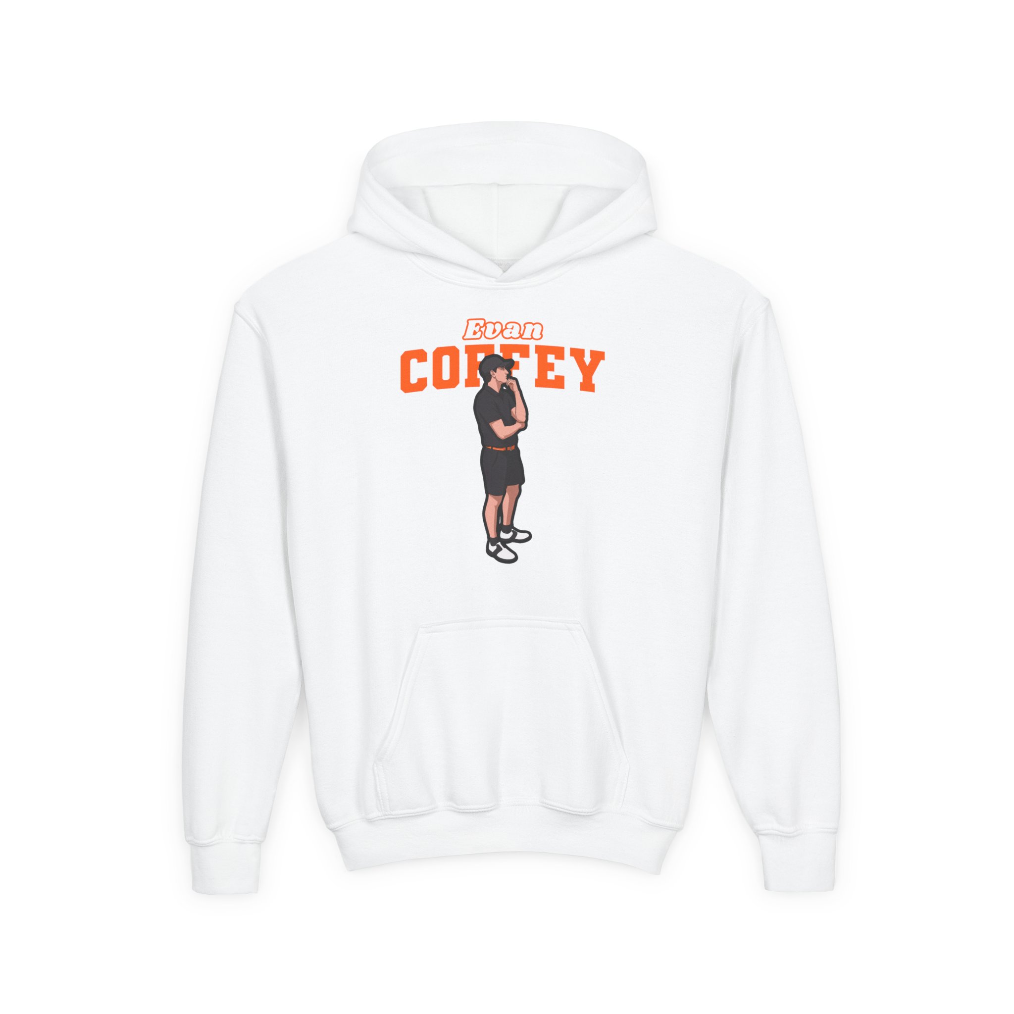 Youth Hoodie — character_name_arch in White