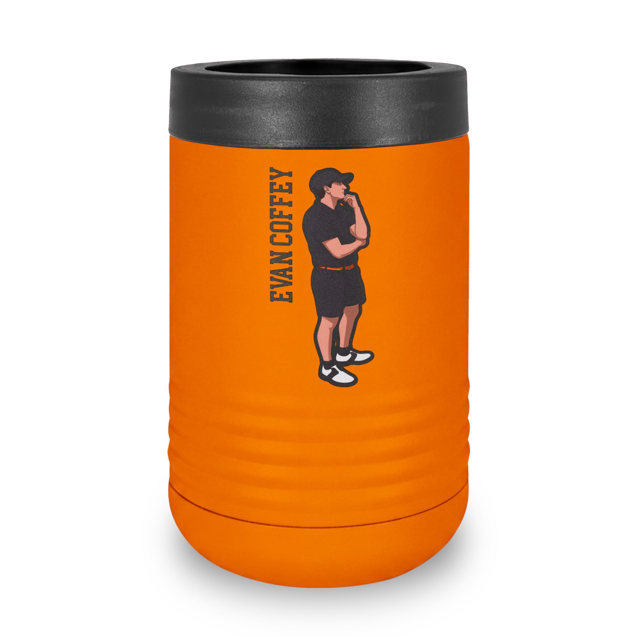 Stainless Can Cooler — character_name_vertical in Orange