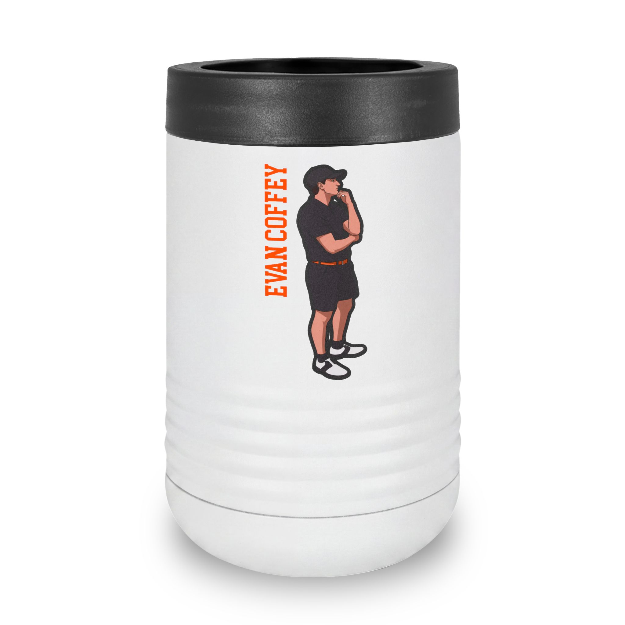 Stainless Can Cooler — character_name_vertical in White