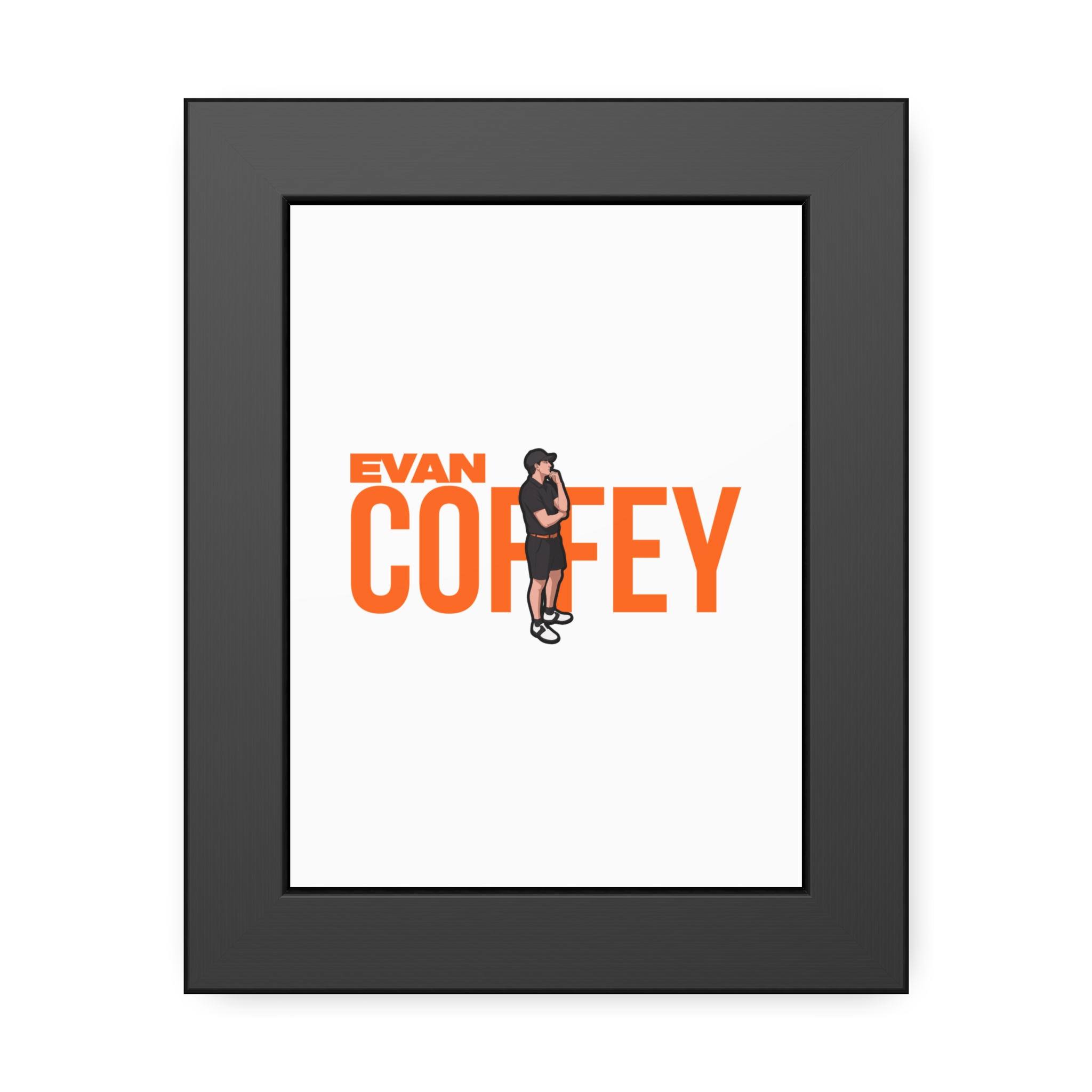 Framed Poster — character_player_name in Black