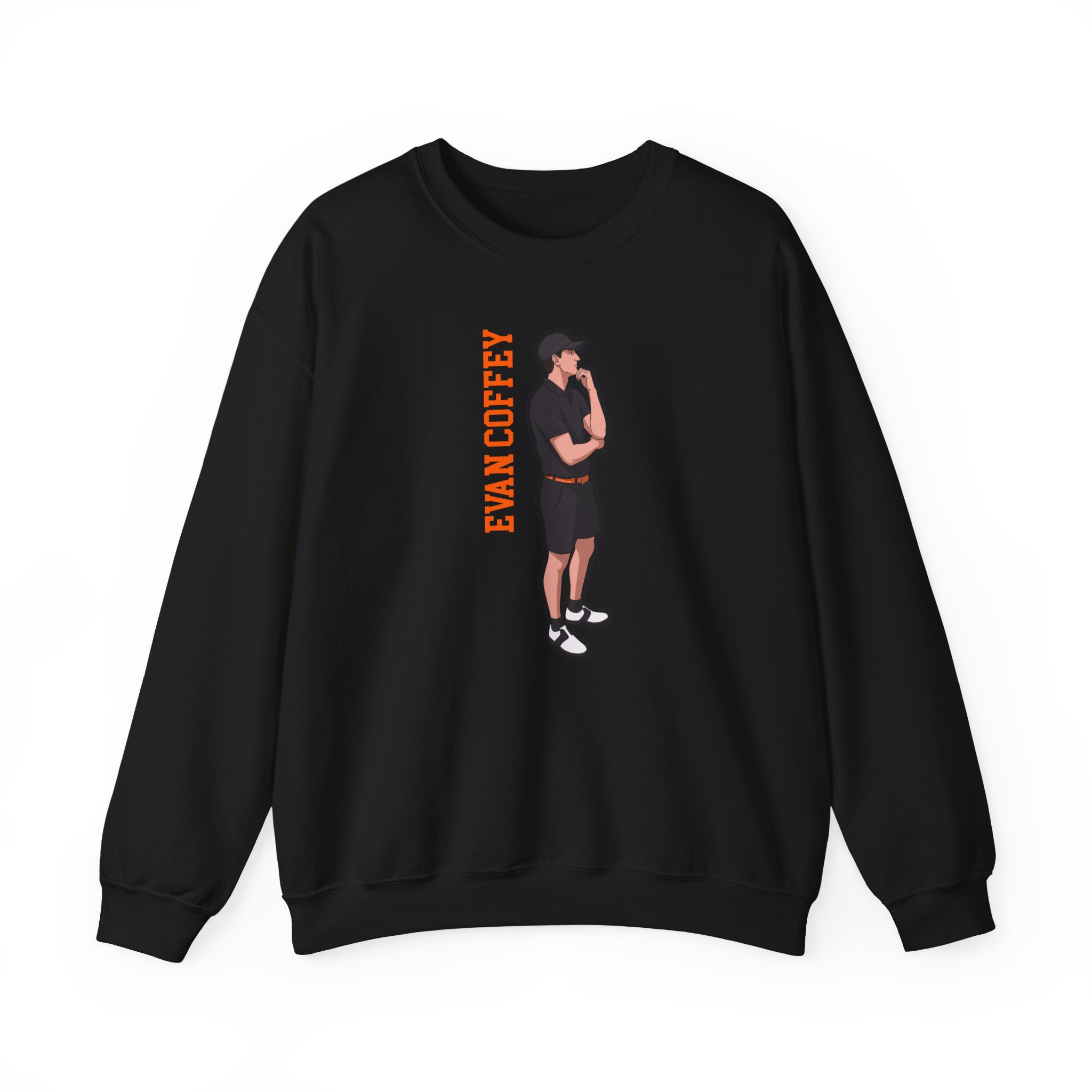 Crewneck Sweatshirt — character_name_vertical in Black