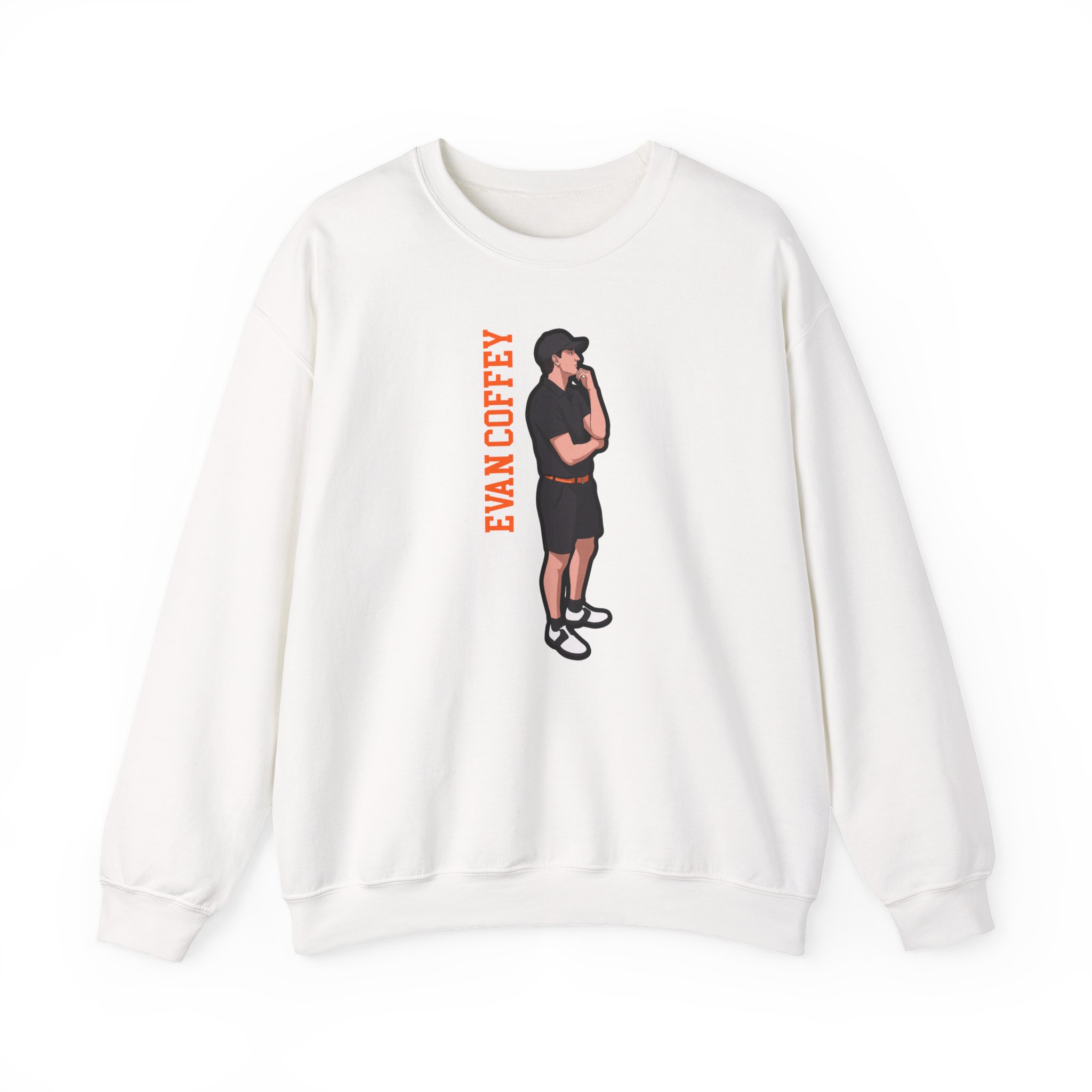 Crewneck Sweatshirt — character_name_vertical in White