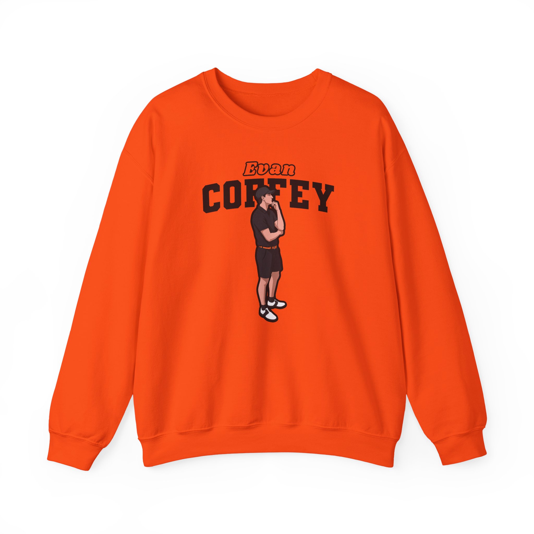 Crewneck Sweatshirt — character_name_arch in Orange