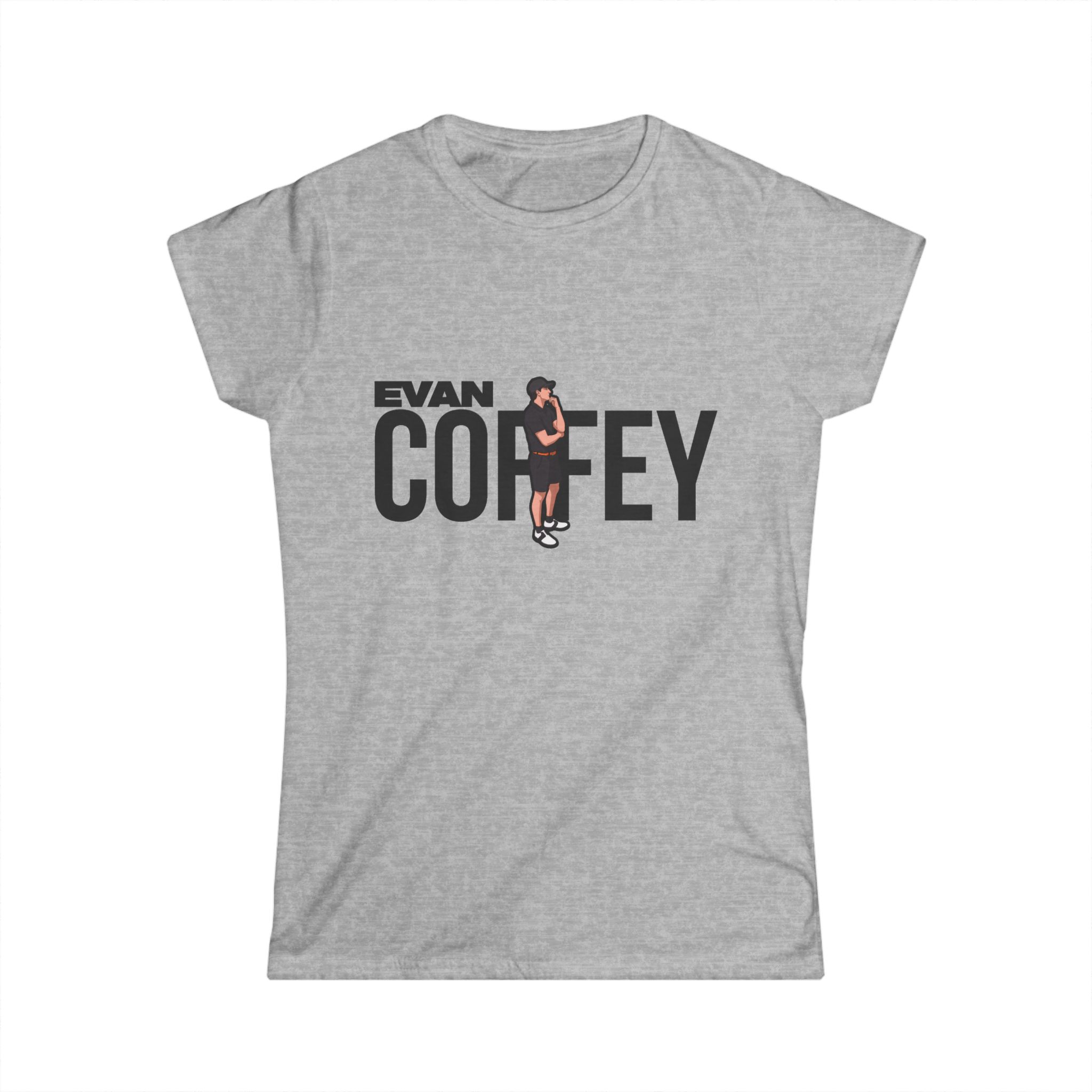 Women's Softstyle Tee — character_player_name in Grey