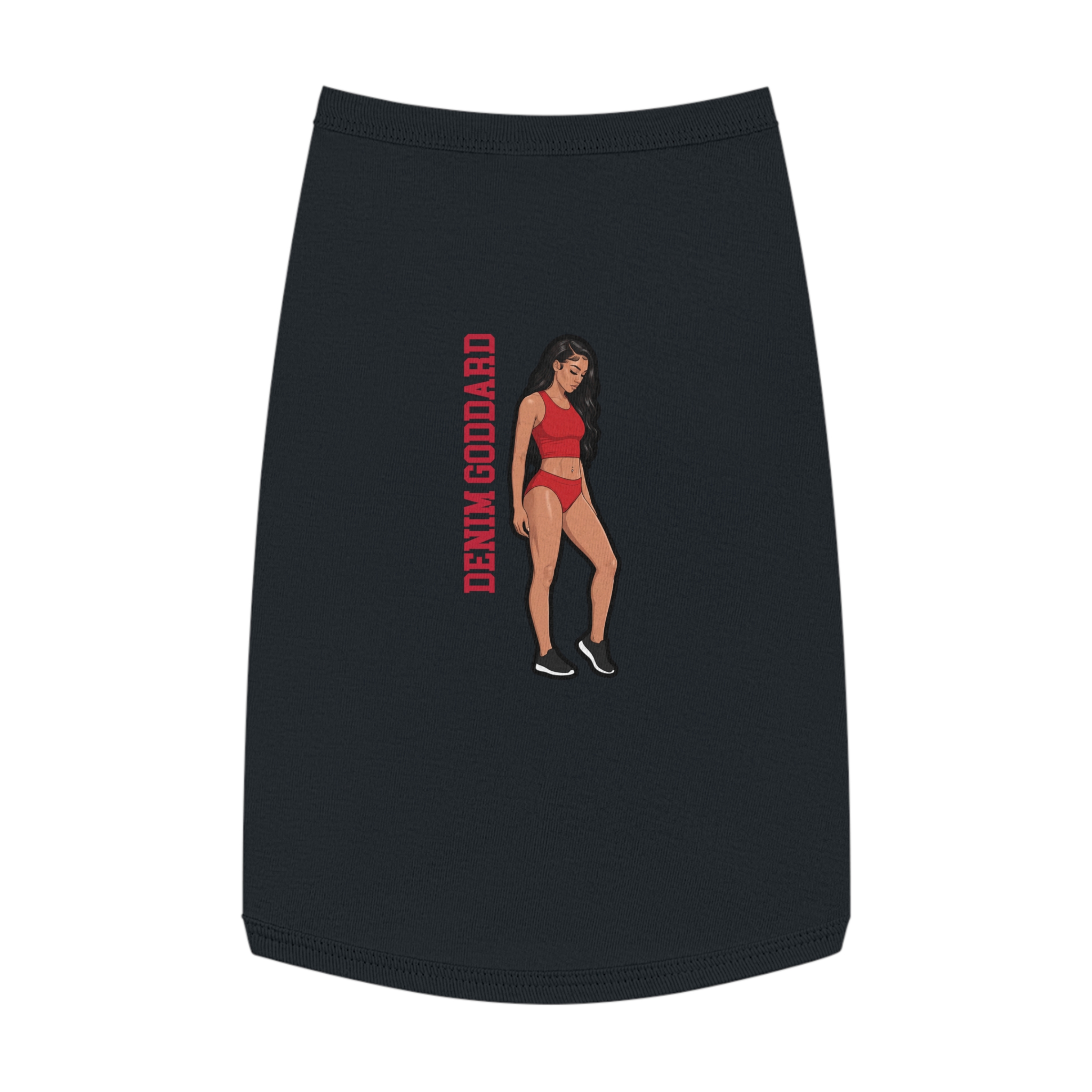 Pet Tank Top — character_name_vertical in Black