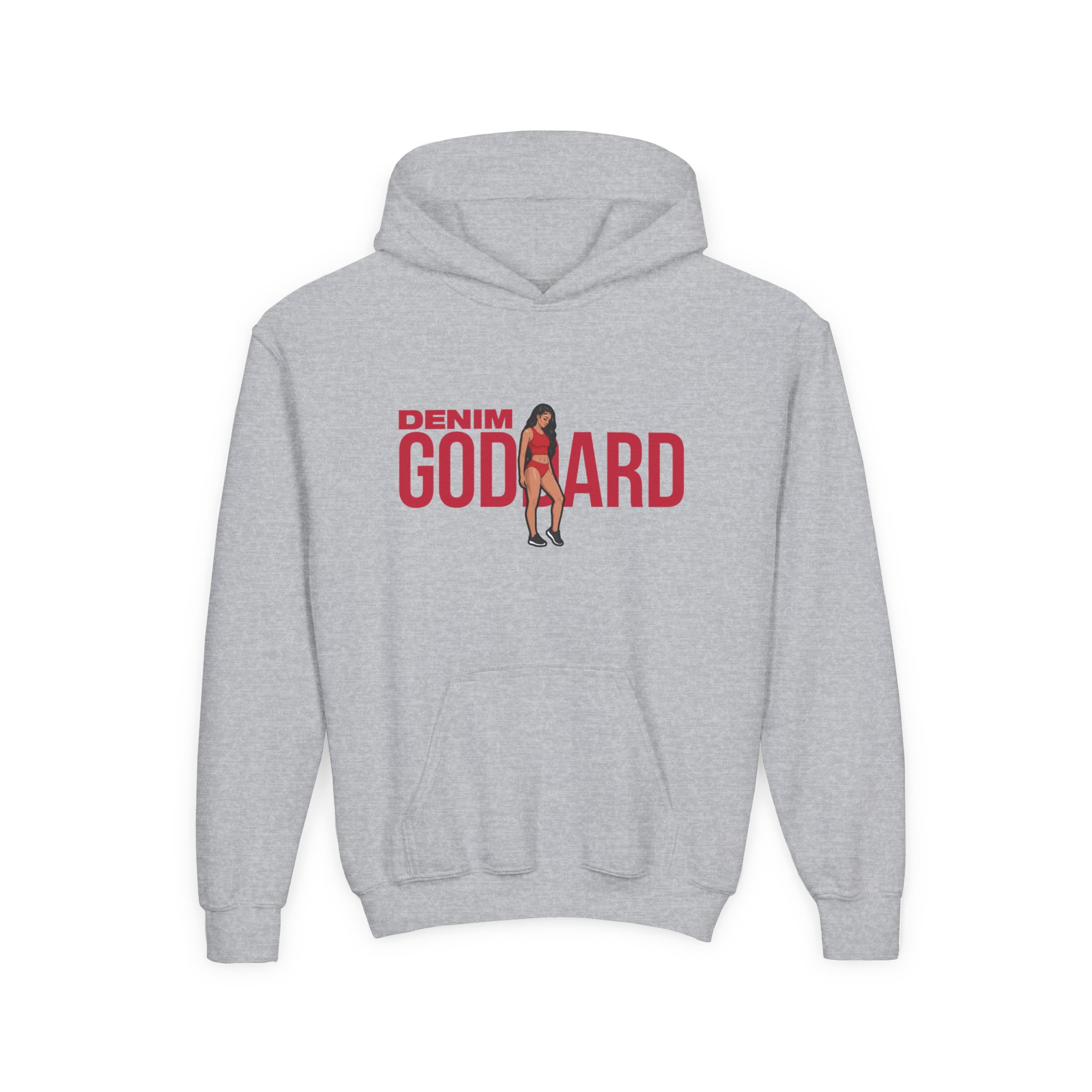 Youth Hoodie — character_player_name in Grey