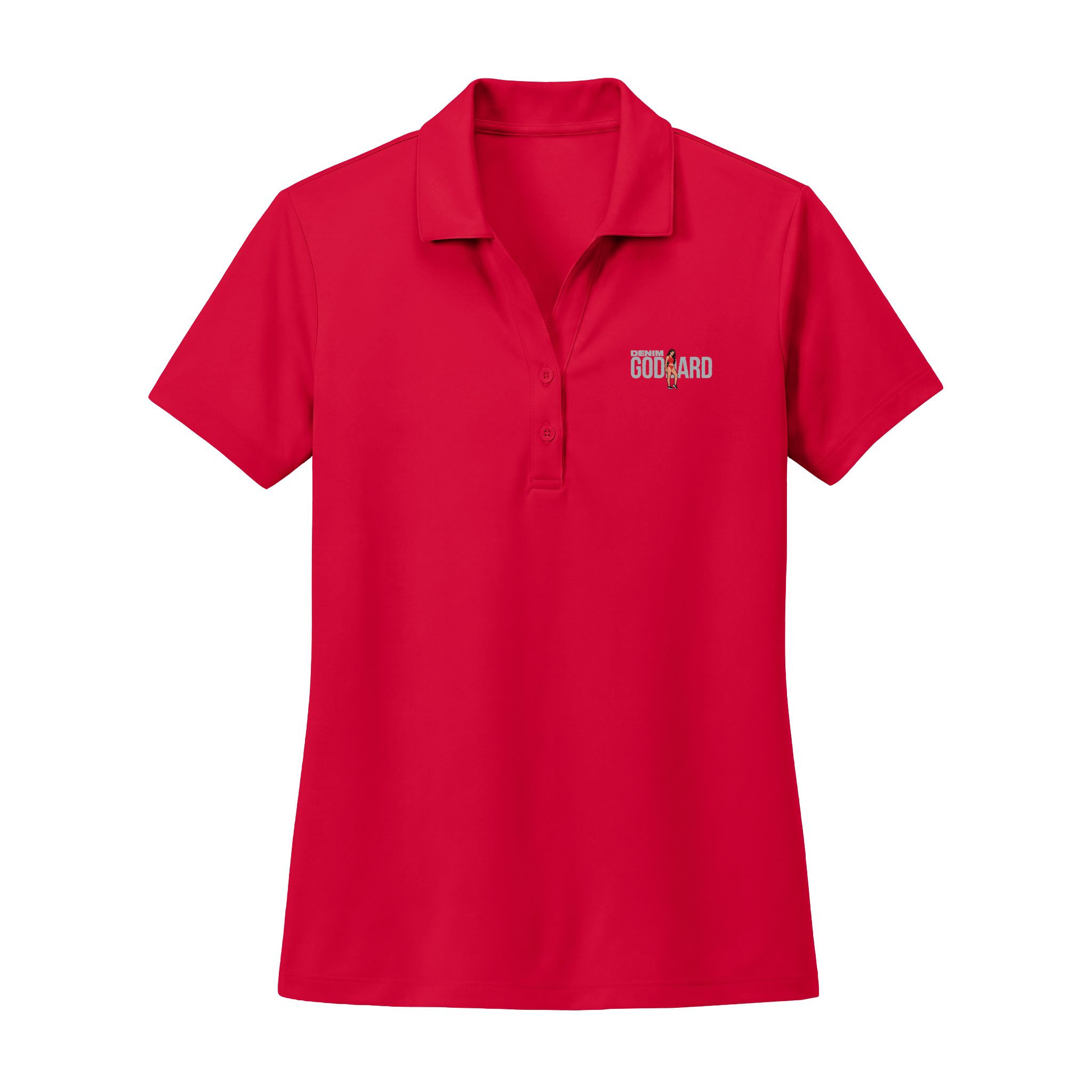 Women's Polo — character_player_name in Red