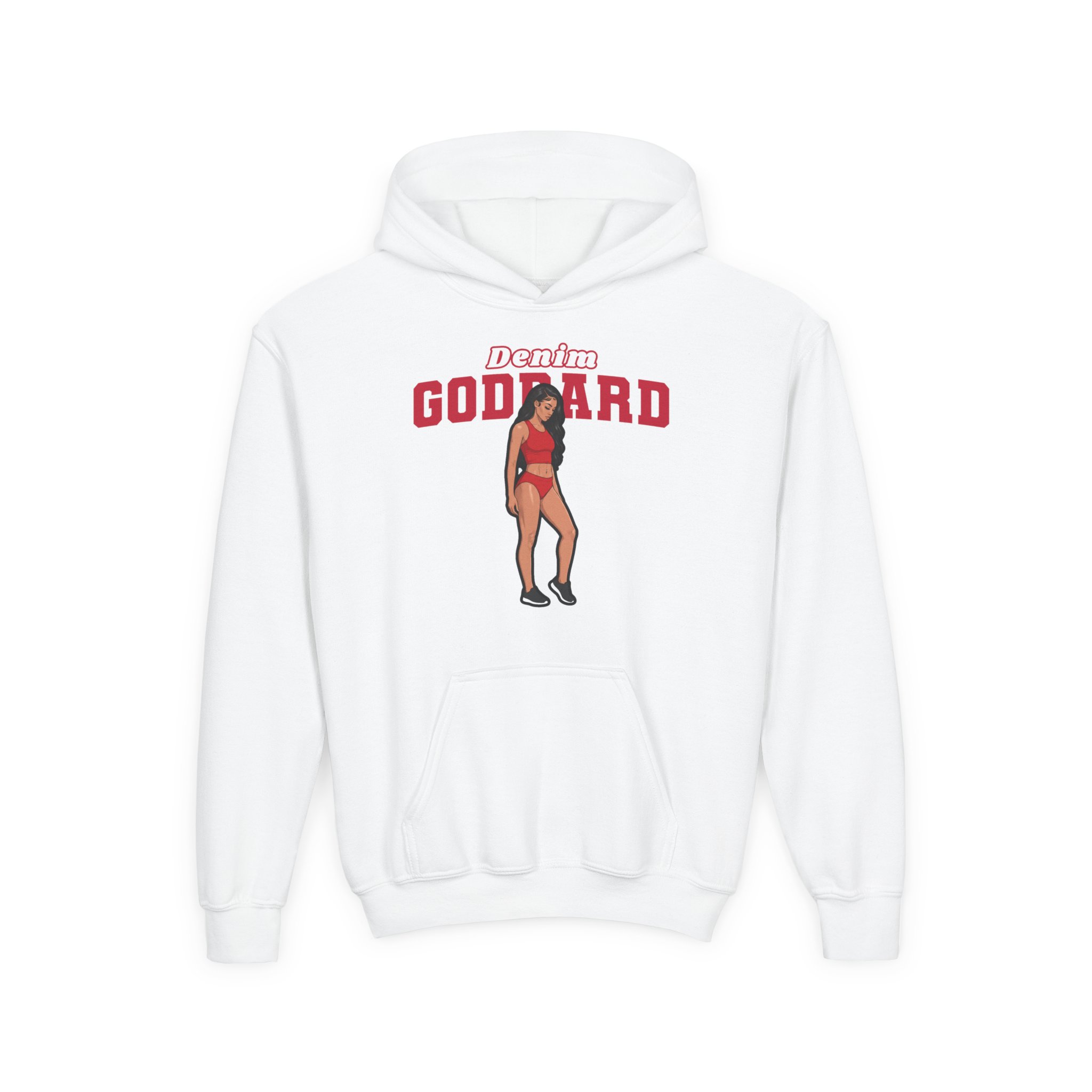 Youth Hoodie — character_name_arch in White