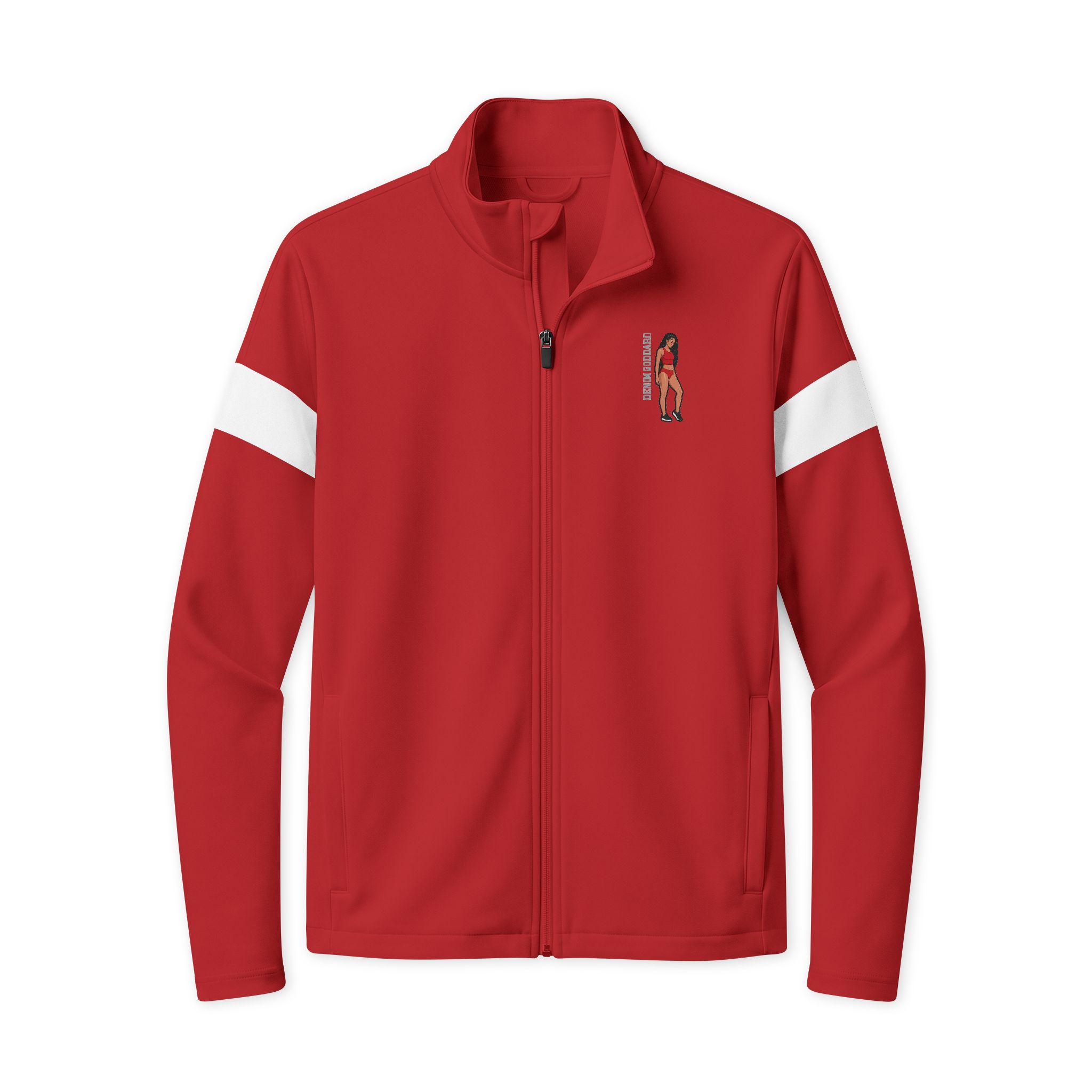 Travel Full-Zip Jacket — character_name_vertical in Deep Red/ White