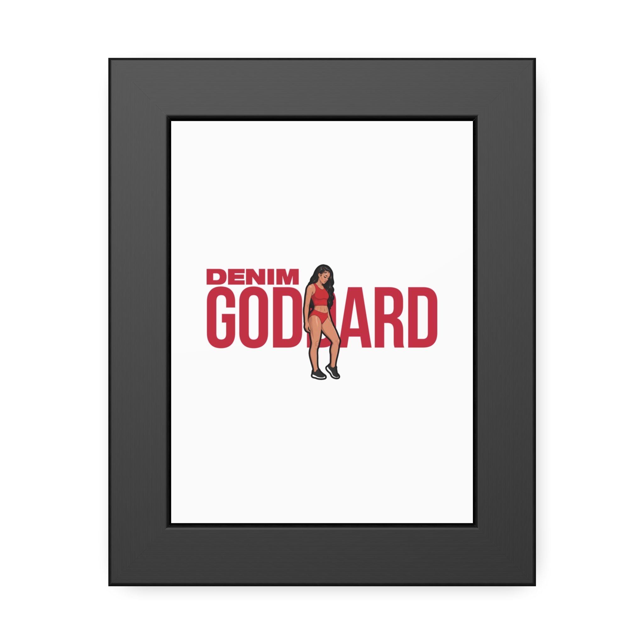 Framed Poster — character_player_name in Black