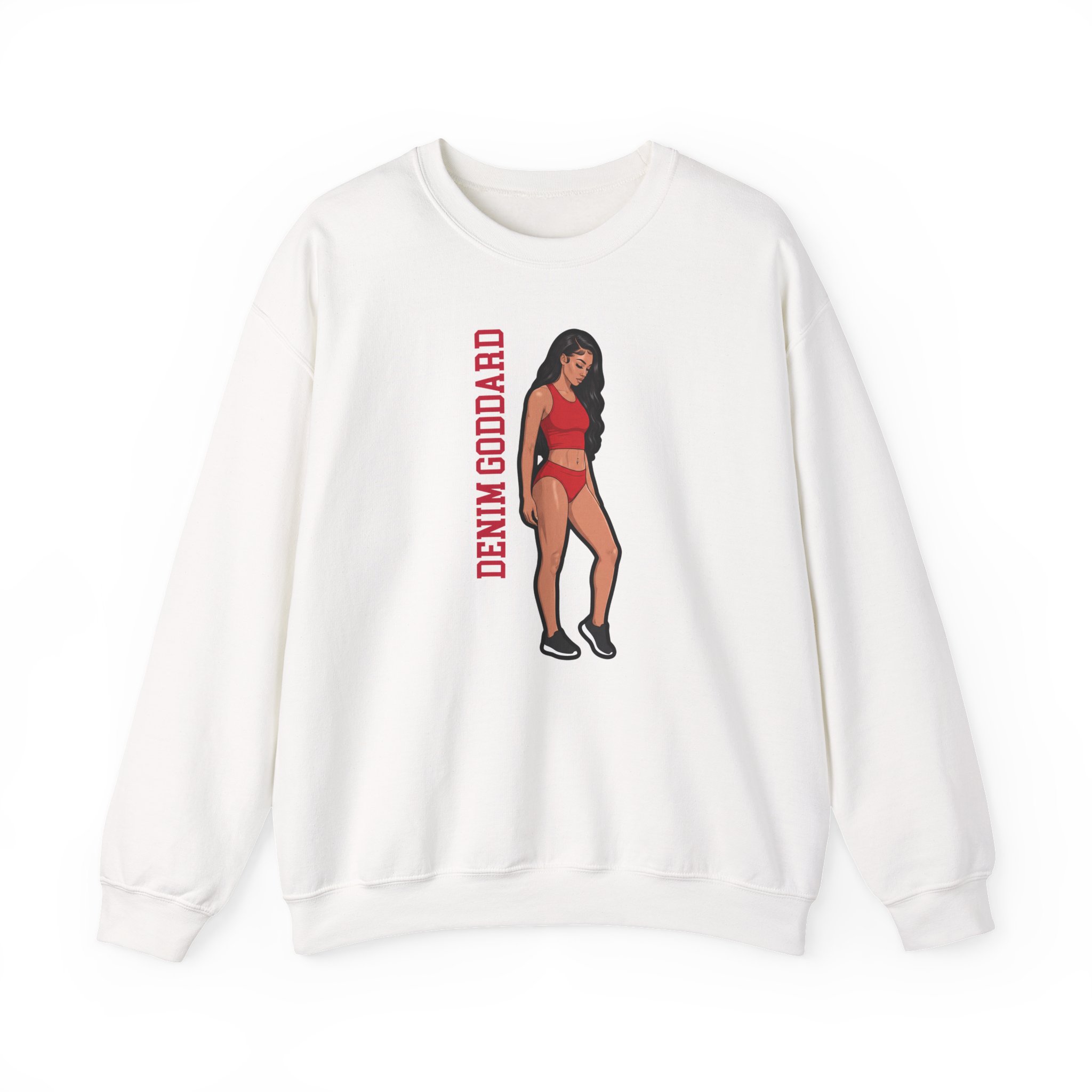 Crewneck Sweatshirt — character_name_vertical in White