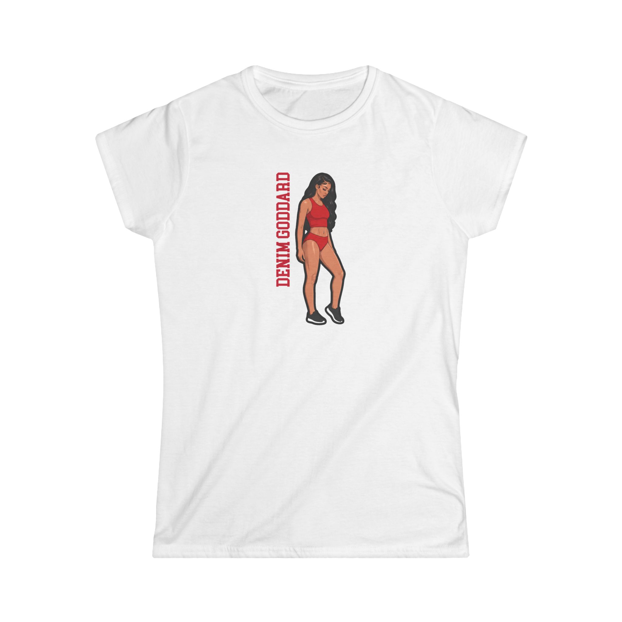 Women's Softstyle Tee — character_name_vertical in White