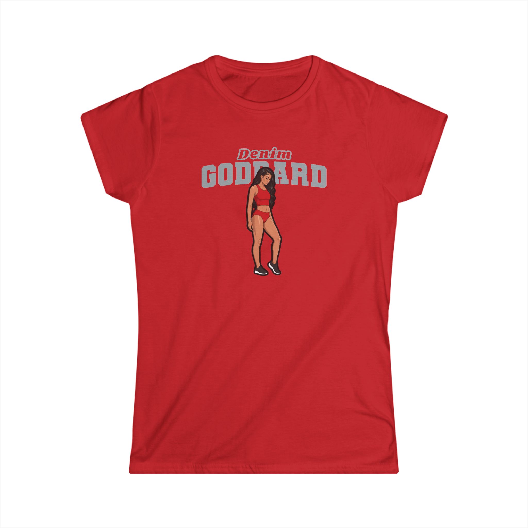 Women's Softstyle Tee — character_name_arch in Red
