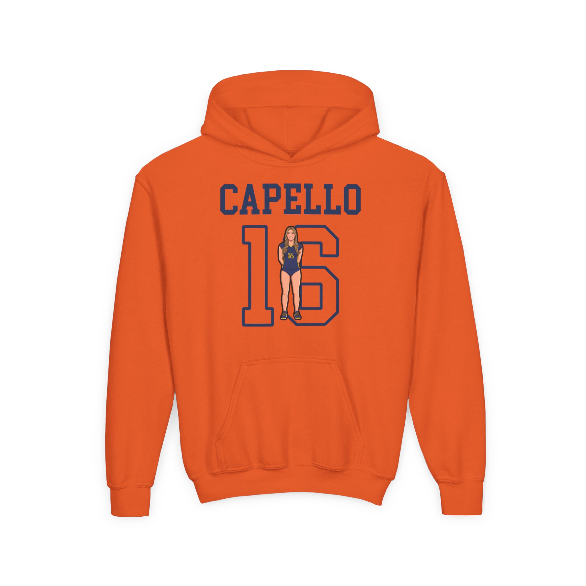 Youth Hoodie — character_shirsey in Orange