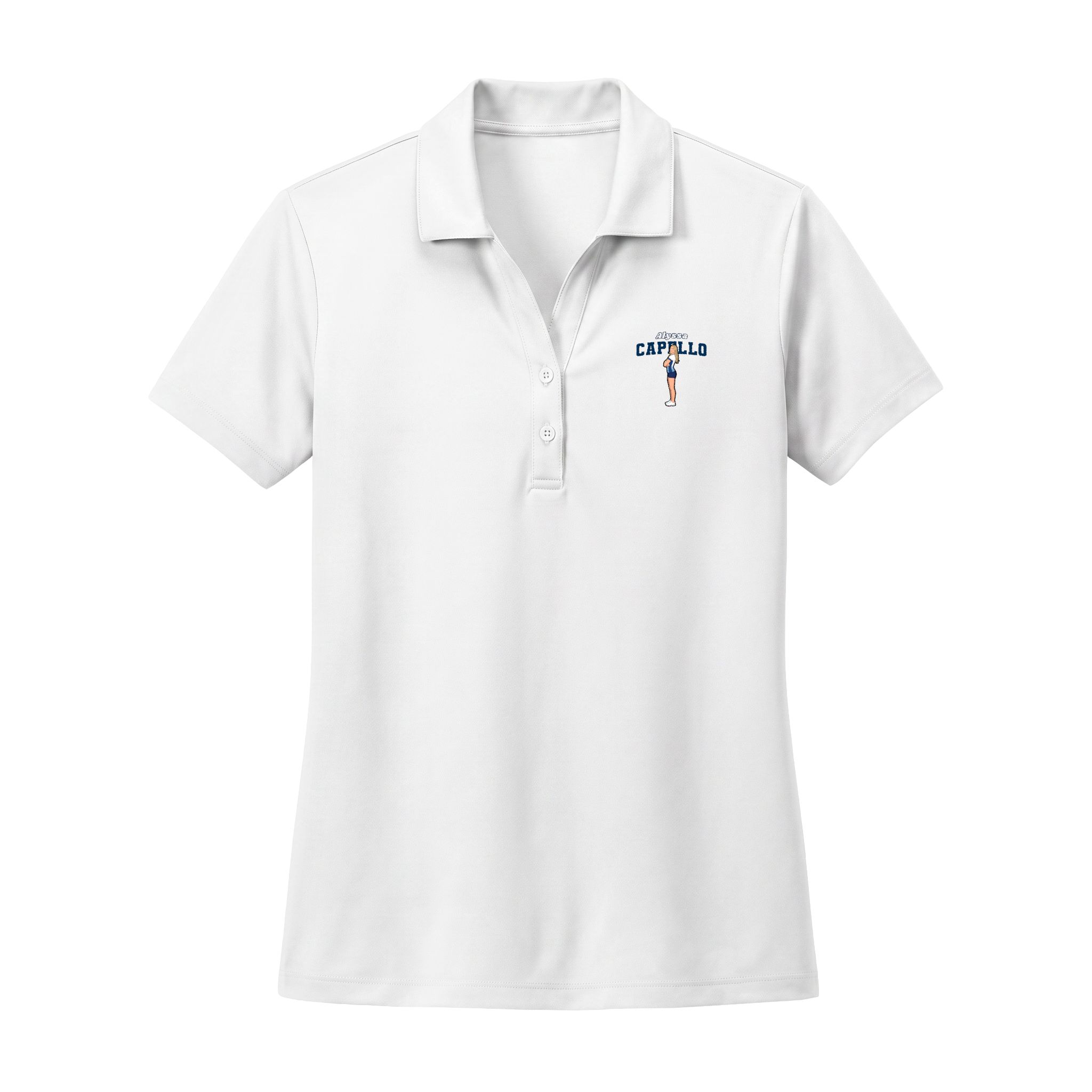 Women's Polo — character_name_arch in White